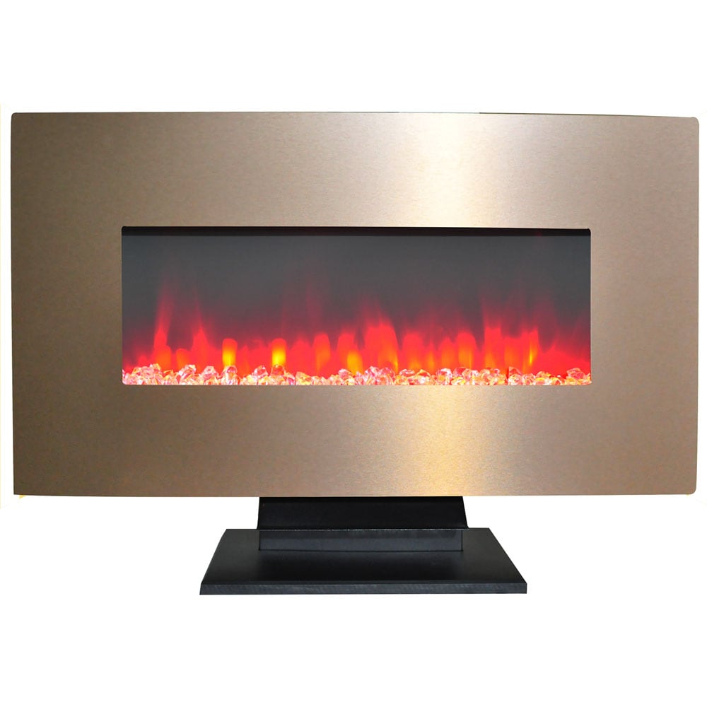 Cambridge CAM36WMEF-1BR 35-Inches W Bronze Free standing Fan-forced Wall-mount Electric Fireplace with Remote Control Included
