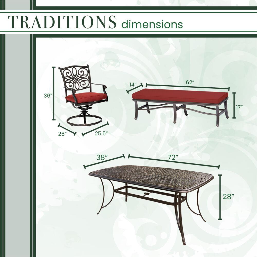 Hanover TRADDN5PCSW2BN-RED Patio-Dining-Sets - View #3