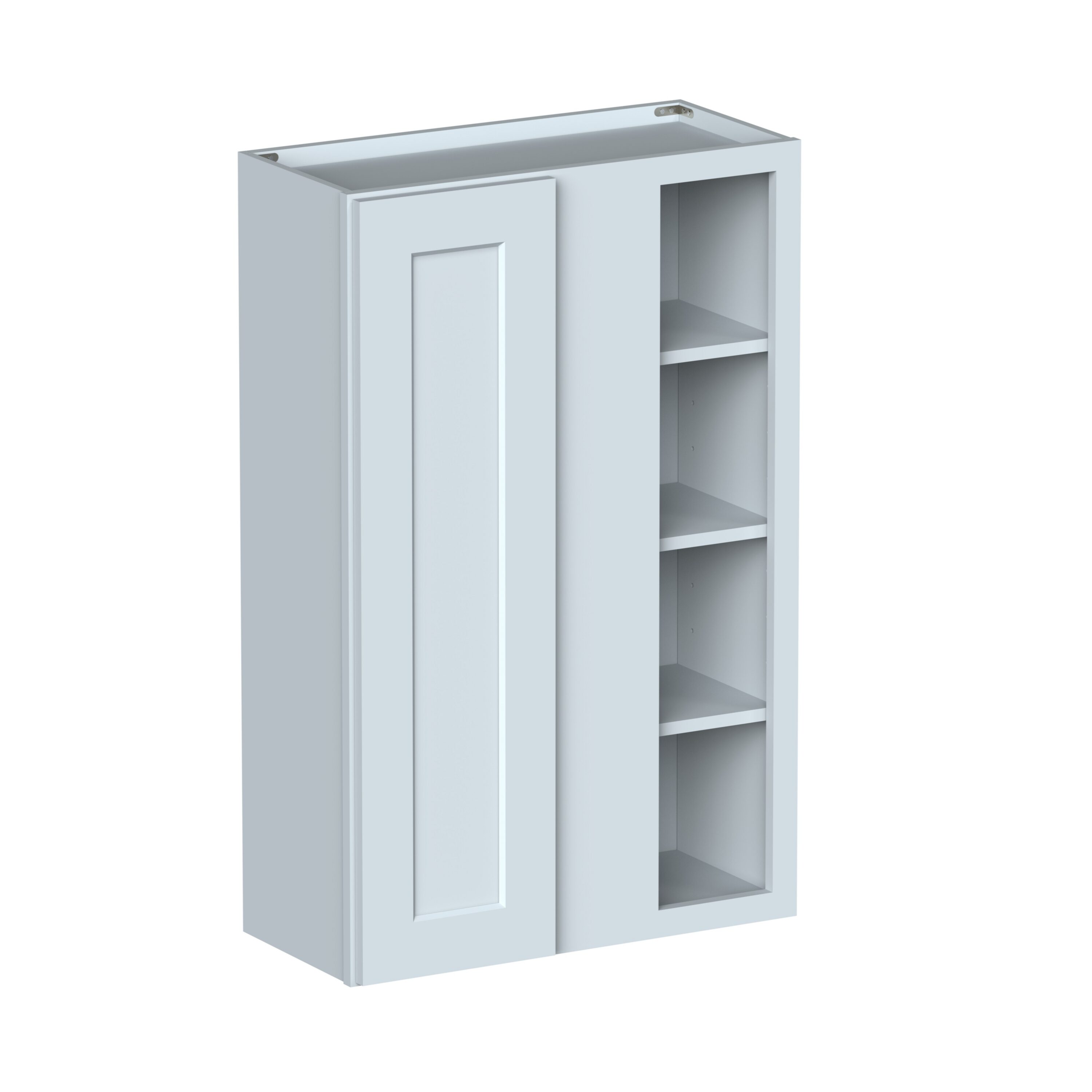 CASAINC 27 in. W x 12 in. D x 42 in. H Plywood Ready to Assemble Corner Wall Kitchen Cabinet in Dove Gray Full Overlay Design #CA-DGWBC2742