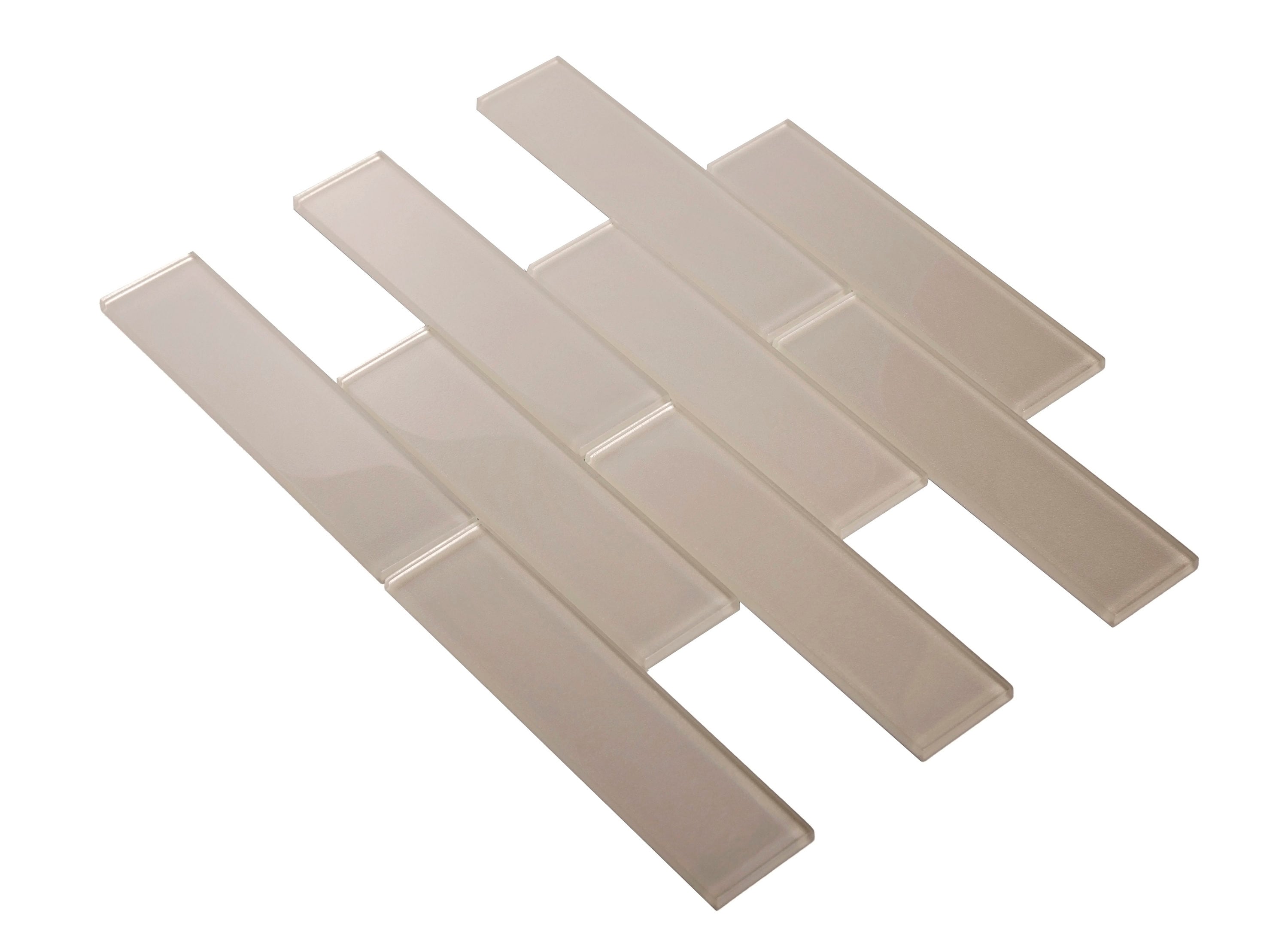 Apollo Tile (Sample) White 2-in x 8-in Glossy Glass Brick Subway Floor and Wall Tile