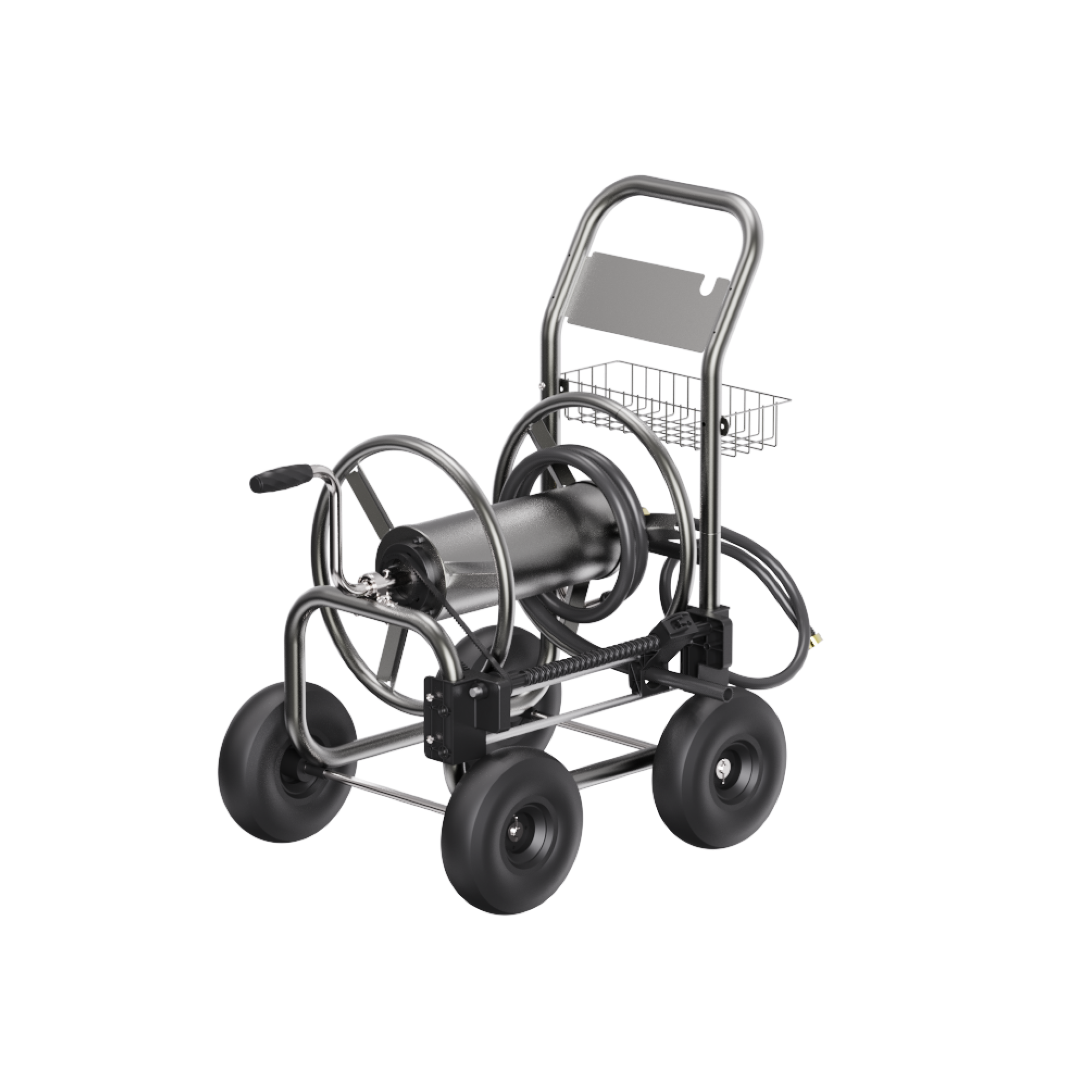 Heavy Duty 4-Wheel Garden Hose Reel Cart Multi-Purpose High Pressure Water  Pipe and Rack Portable Hand Push Hose Reel Car