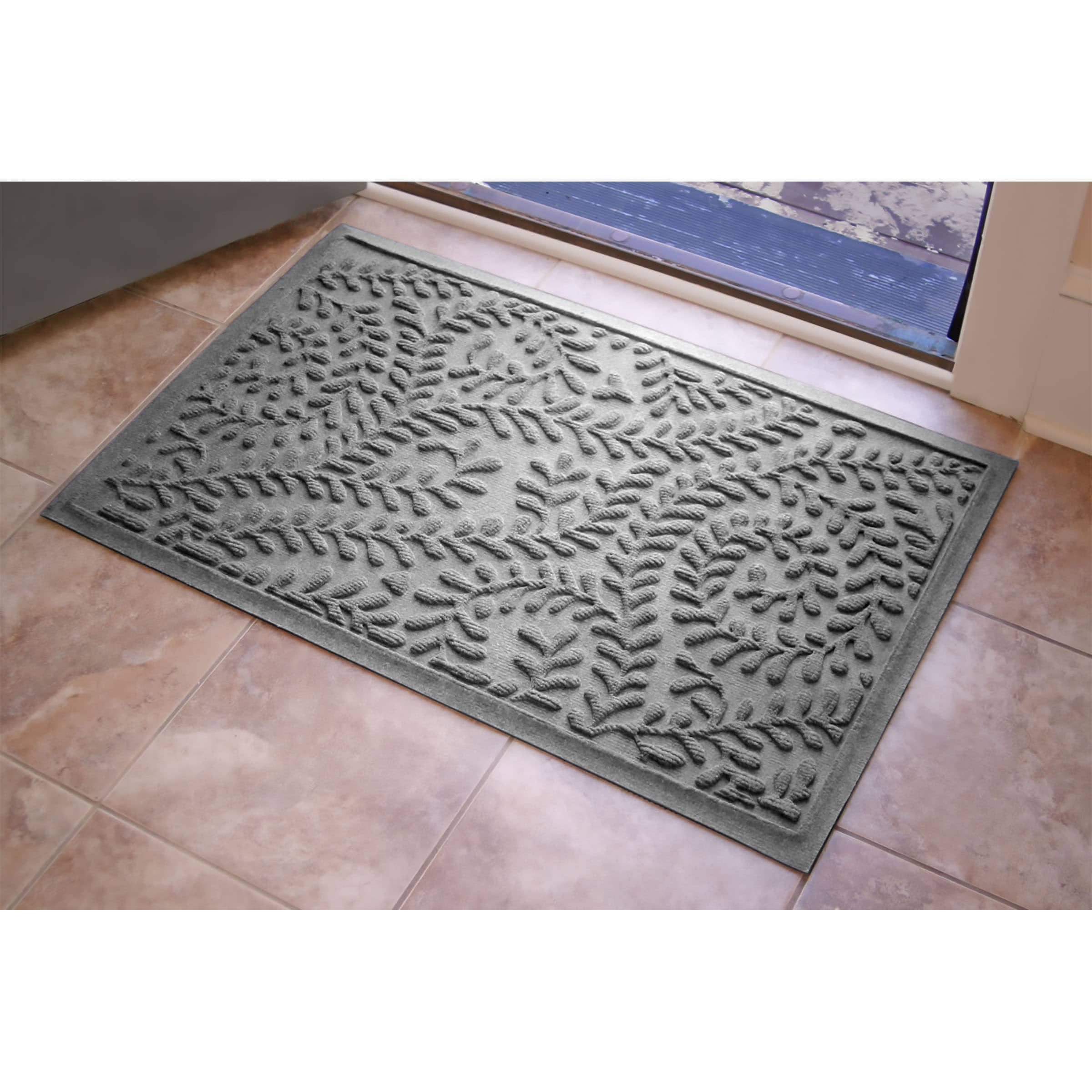 WaterHog 20378570023 2-ft x 3-ft Medium Gray Polyester Rectangular Indoor or outdoor Decorative Door mat