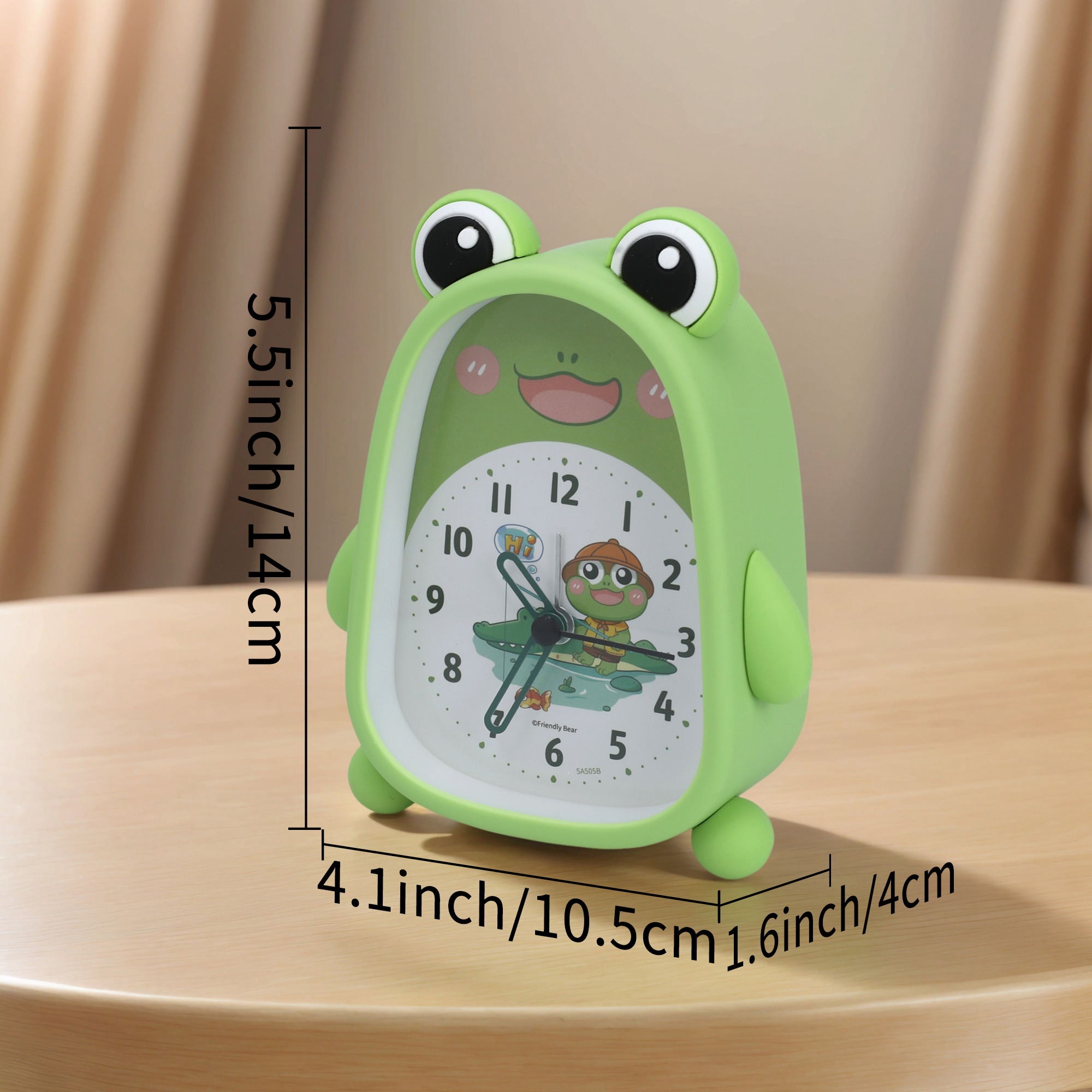 Unique Bargains Mechanical Alarm Clock Non-Tick Movement 3D Frog Shape ...