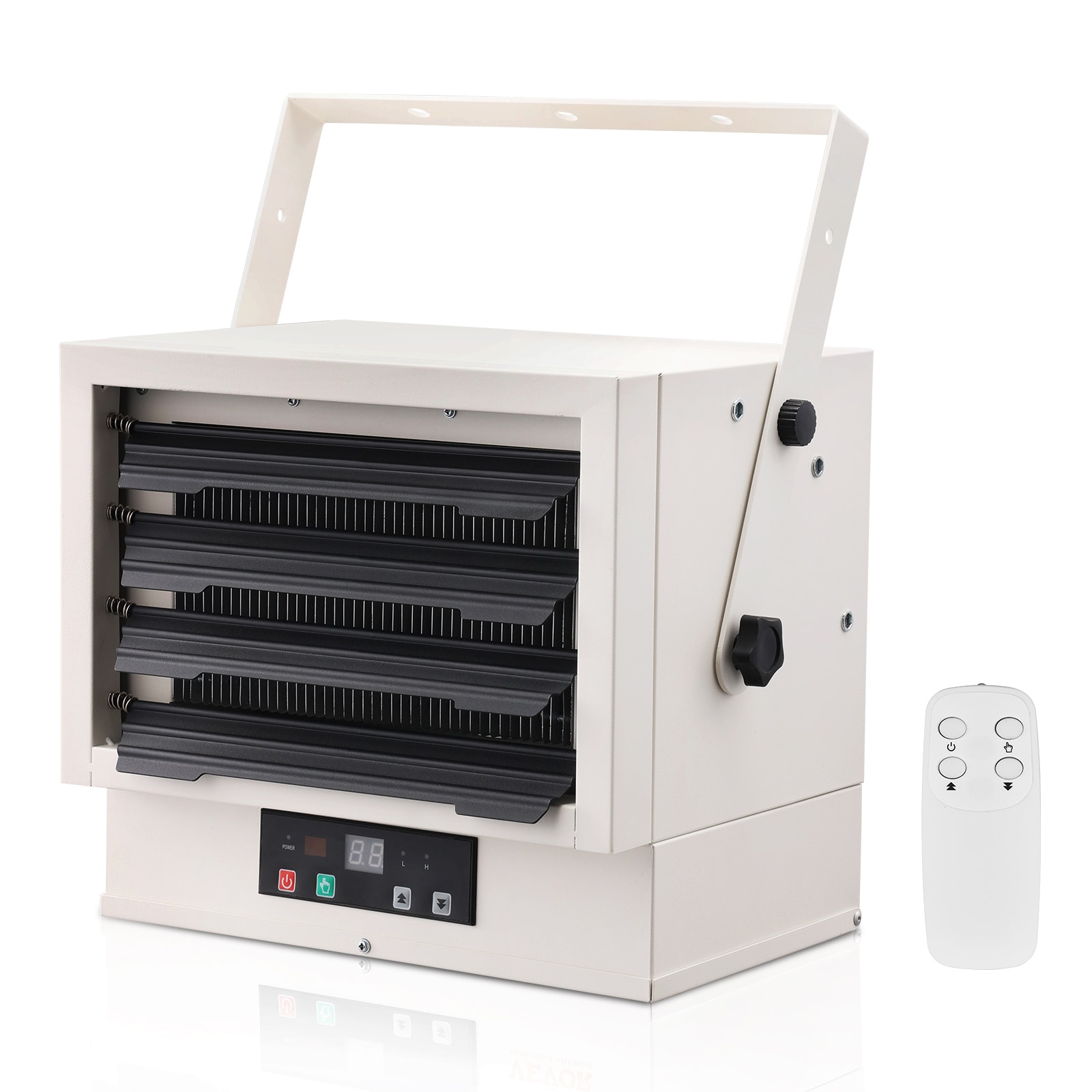 VEVOR SCGJSDDCKJR701006V7 Electric Garage Heater  7500-Watt Digital Fan-Forced Wall/Ceiling Mount Shop Heater  with Remote Control Overheat Protection  Hardwired Heater with 9-Hour Timer  Ideal for Workshop  ETL Listed