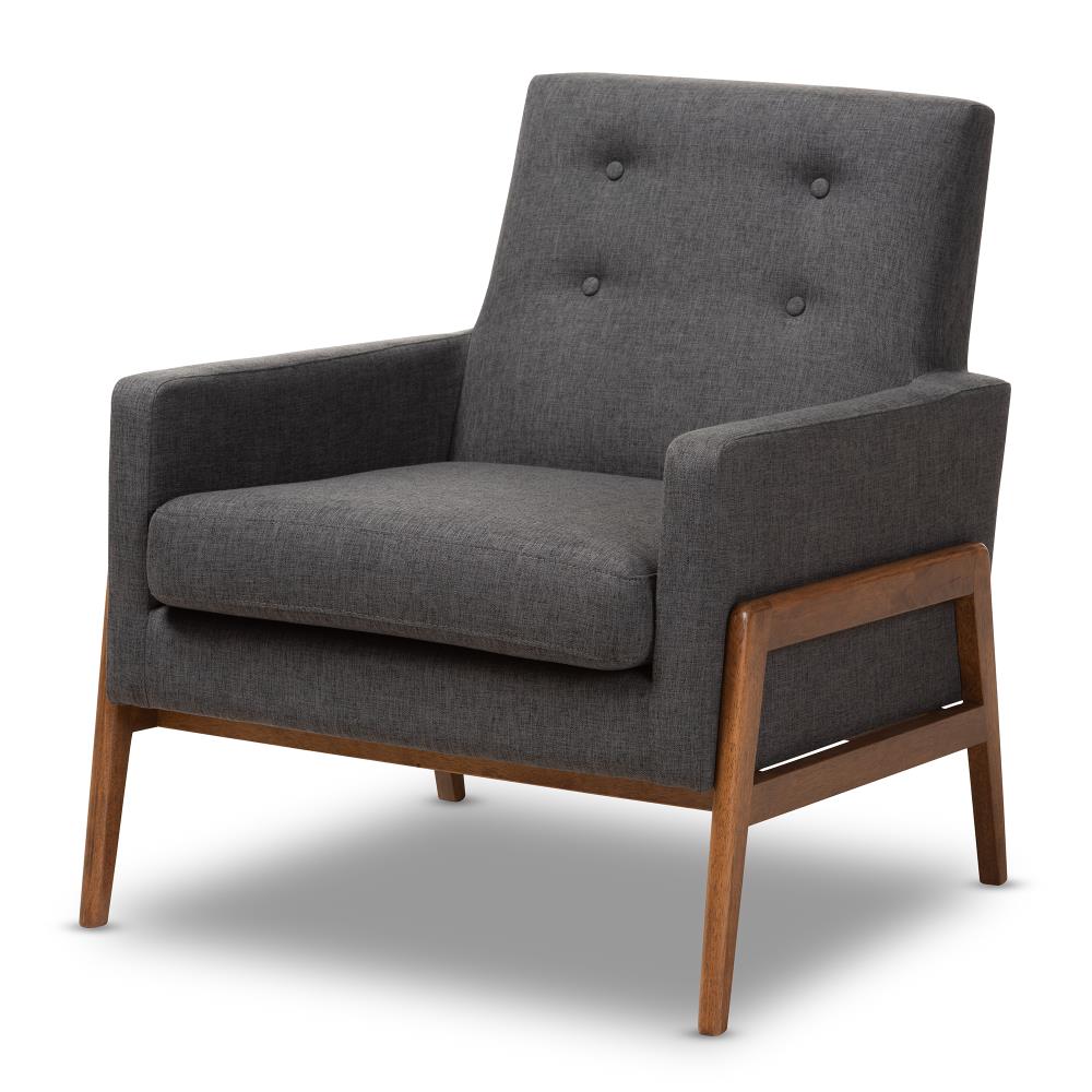 Baxton Studio Perris Midcentury Charcoal Accent Chair in the