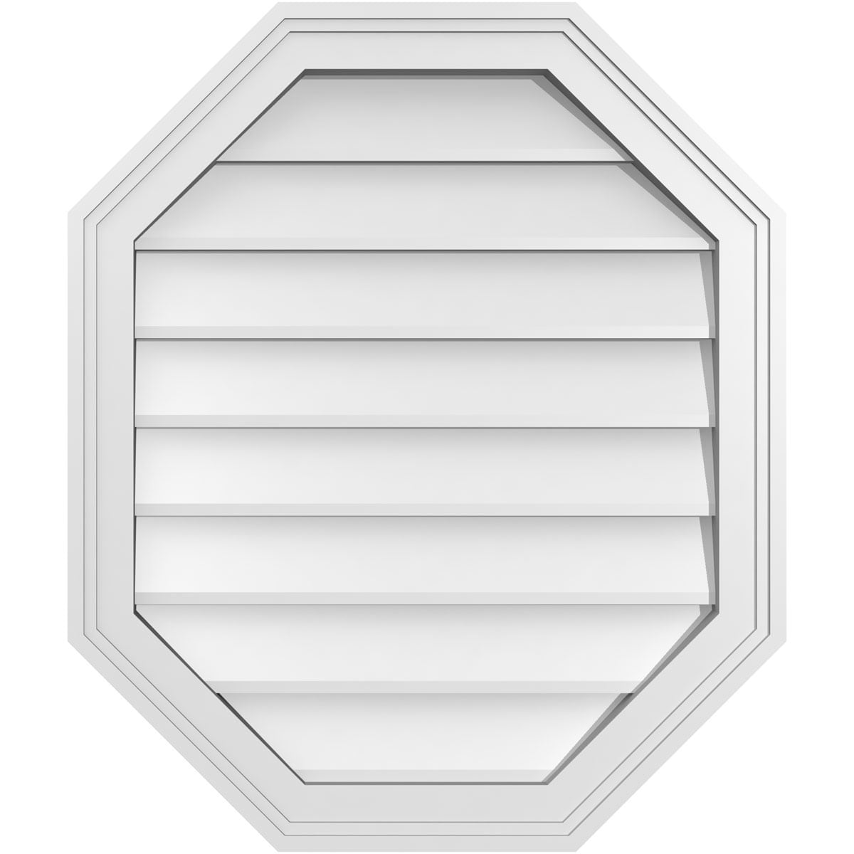 Ekena Millwork GVPOV22X2602SN 22-Inches x 26-Inches Off-white Octagon PVC Gable Louver Vent