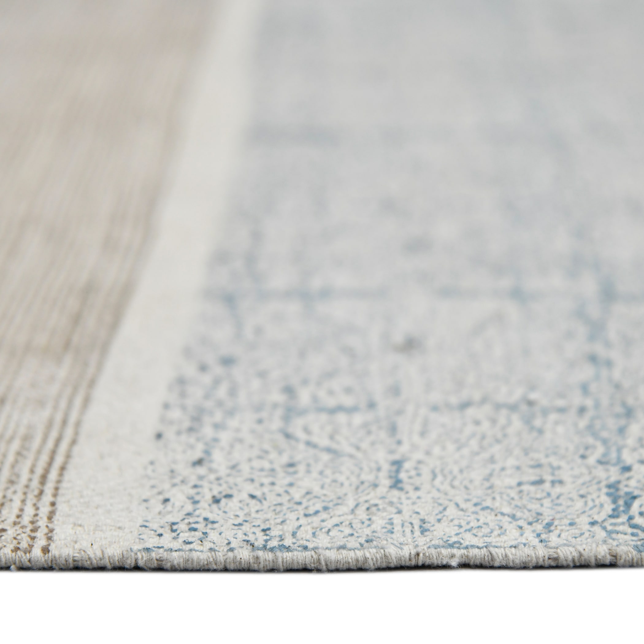 Handwoven Blue Geometric Cotton Area Rug 7'6" x 10'