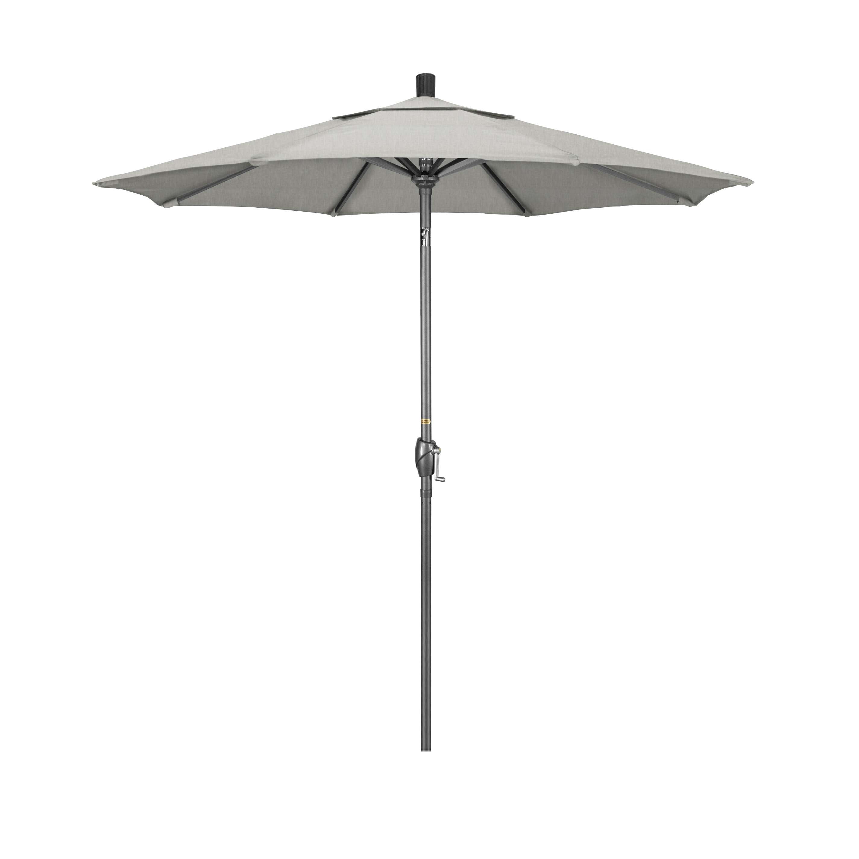 California Umbrella GSPT758010-5402 7.5-ft Aluminum Gray Push-button Tilt Market Patio Umbrella