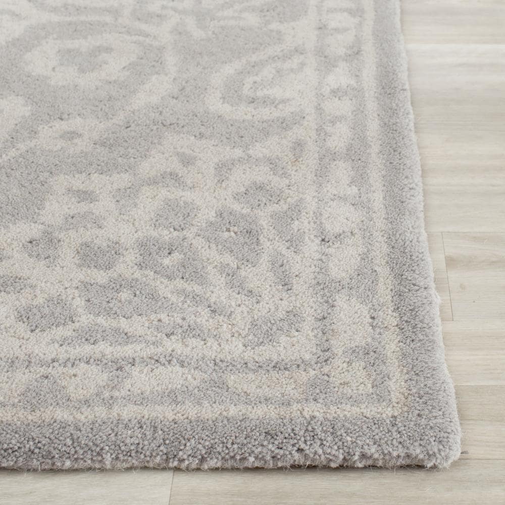 Bella 6' x 6' Gray Hand-Tufted Wool Area Rug
