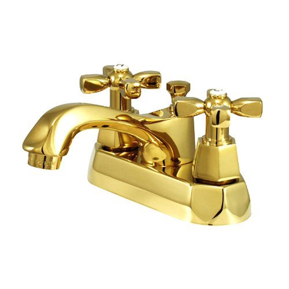 Elements Of Design New York Polished Brass 4 In Centerset 2 Handle Bathroom Sink Faucet With 5344