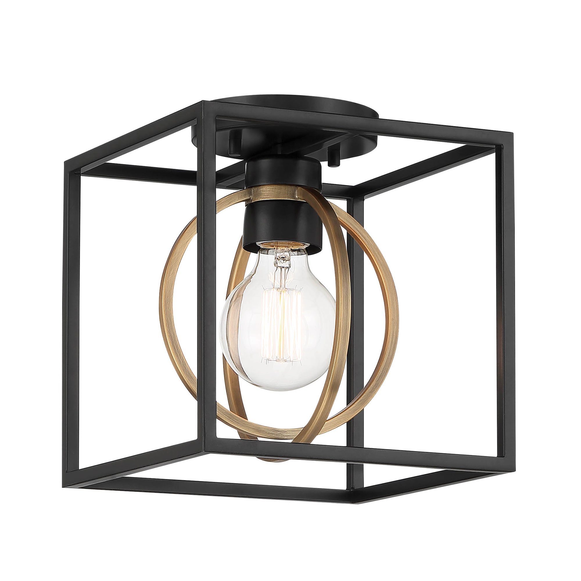 Kew Gardens Geometric Matte Black 8.5'' Pendant Light