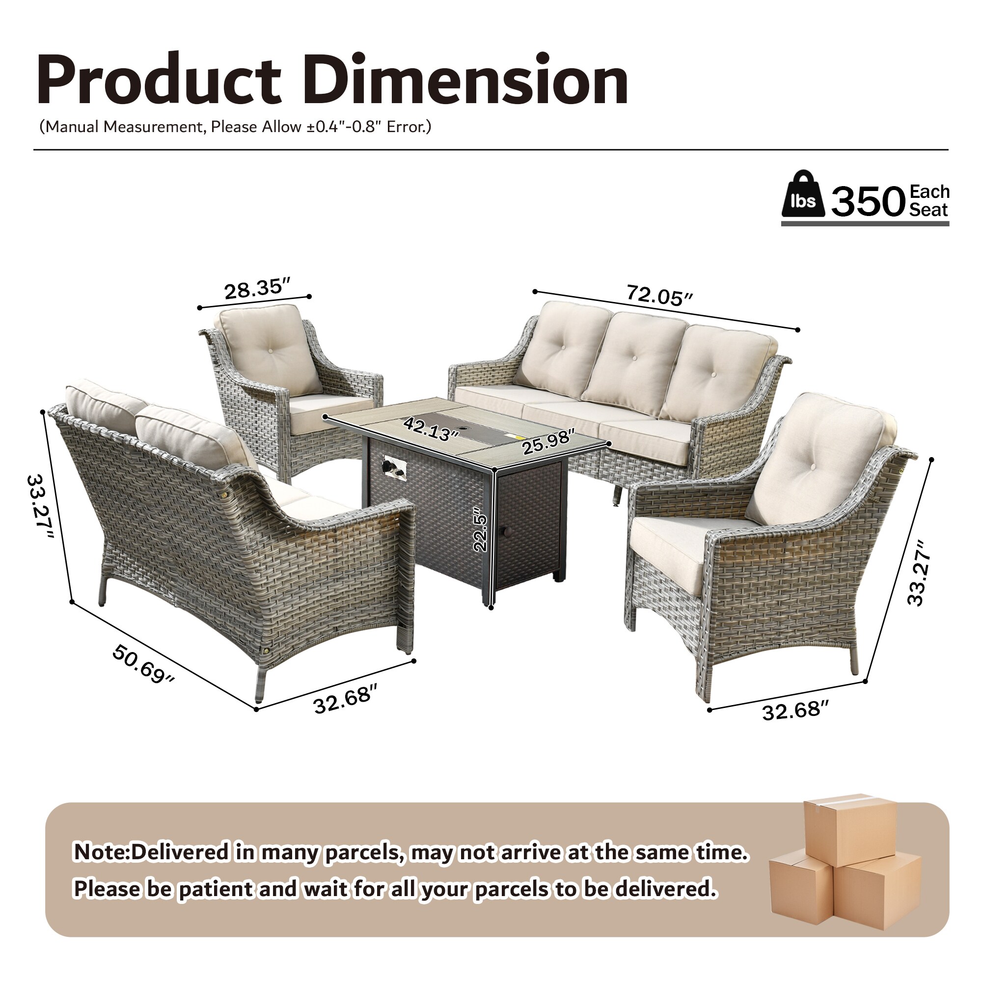 Pouuin SDFPAD605 Patio-Conversation-Sets - View #8