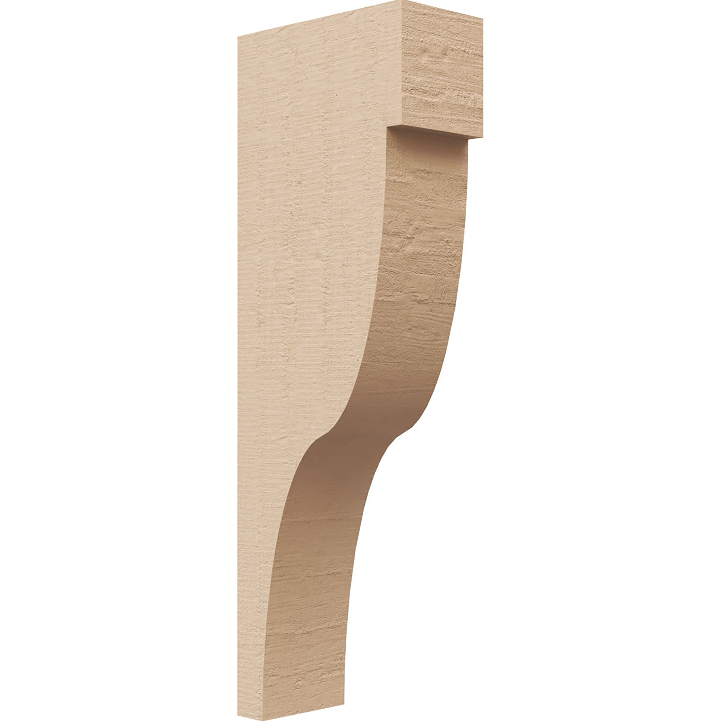 Ekena Millwork CORU02X04X12GARRCPR 3-in x 4-in x 12-in Rough Cedar Woodgrain TimberThane Primed Urethane Paintable/Stainable Corbel