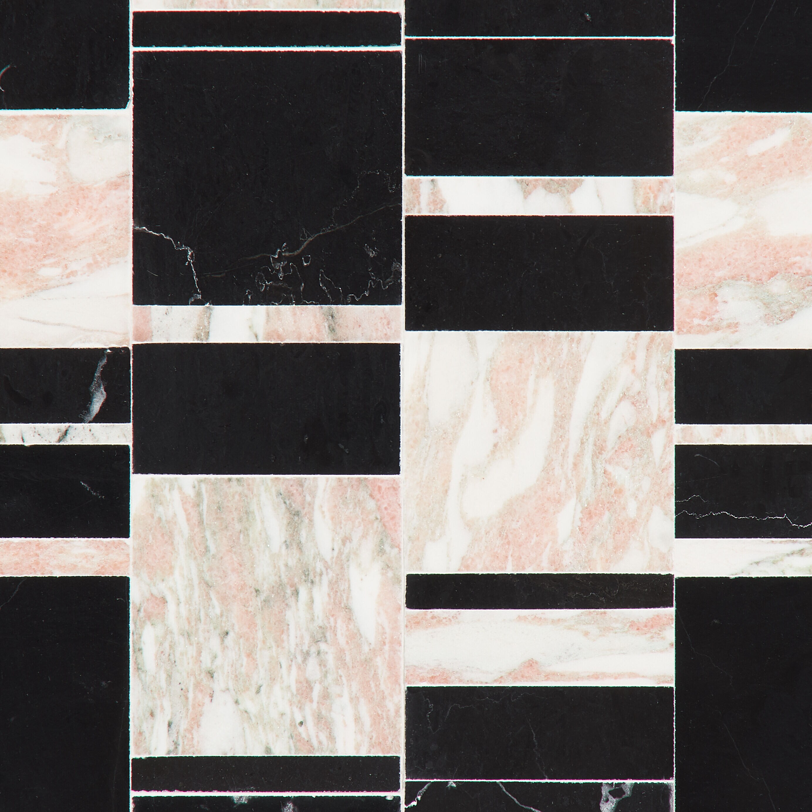 Artmore Tile EXT3RD106653 Fazioli Rosa 11-in x 12-in Polished Natural stone Marble look Mosaic Floor and Wall Tile ( 0.88-sq ft Piece )