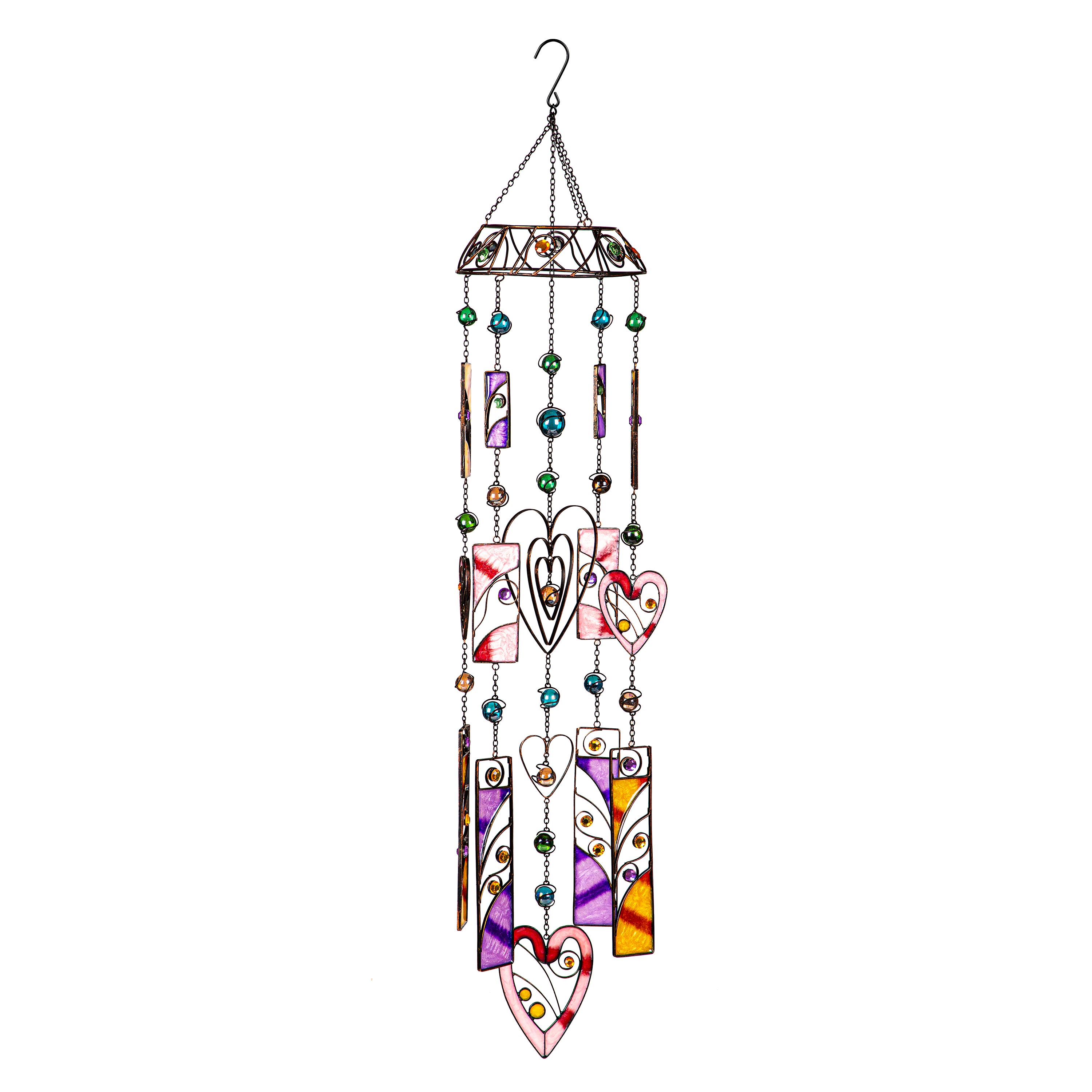 Evergreen 2WC2479 33.85-Inches Multi-color Porcelain Modern Wind Chime