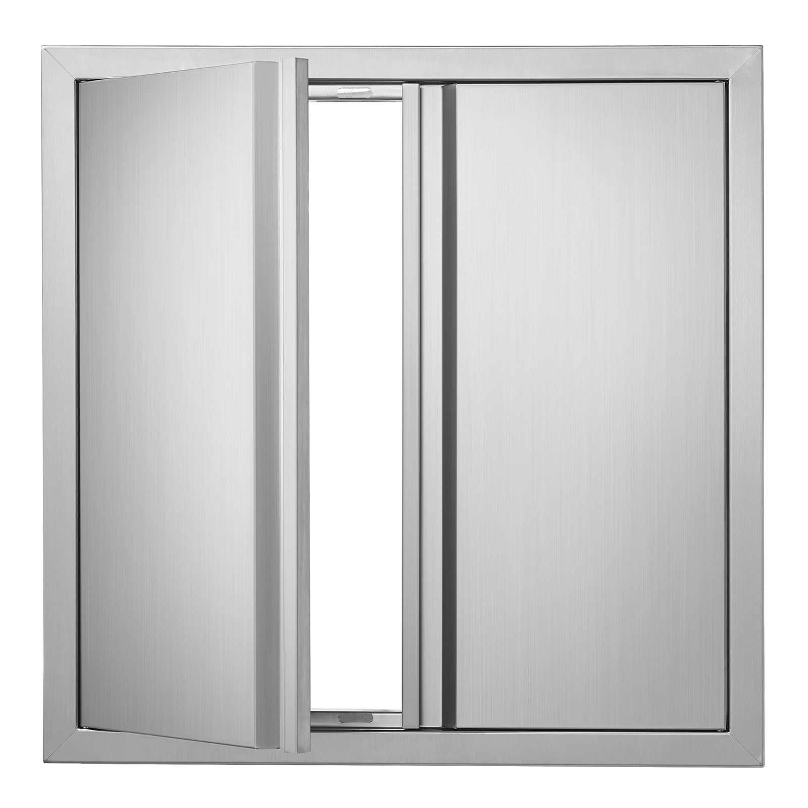 Tinyhomie BBQ Access Door 24W x 24H Inch Double Outdoor Kitchen Door Stainless Steel Flush Mount Door Wall Vertical Door with Recessed Handles for BBQ Island Grilling Station Outside Cabinet