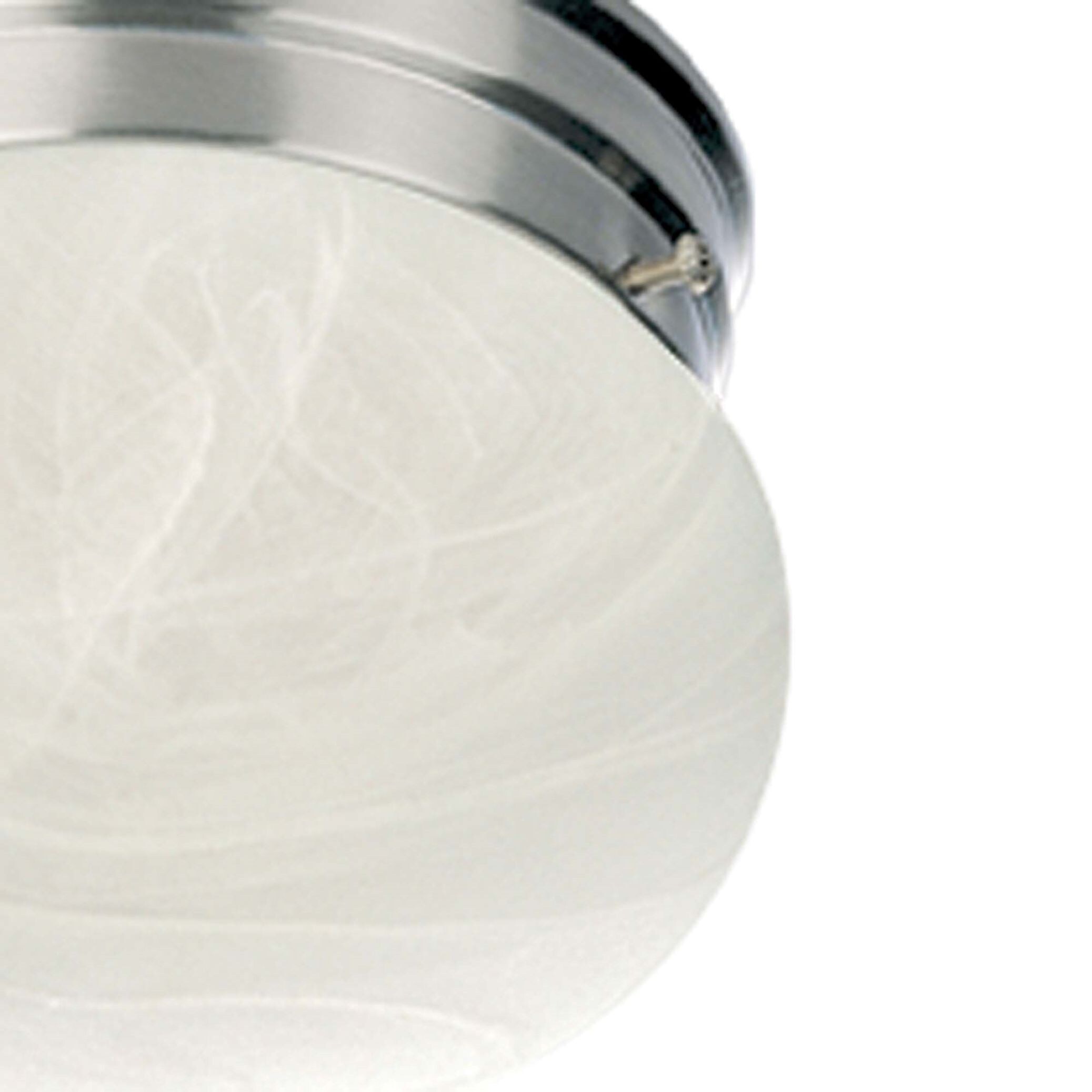 Minster Brushed Nickel Alabaster Glass Flush Mount Light