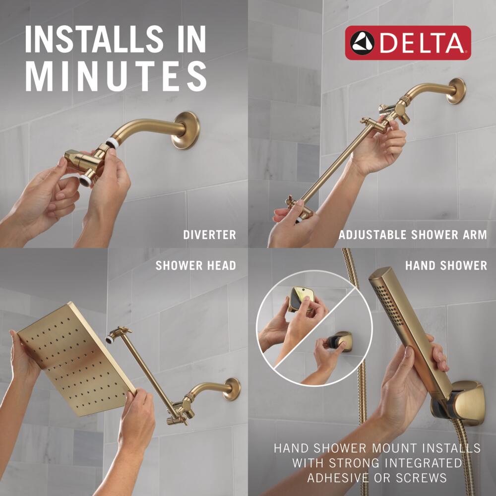 Champagne Bronze 10-inch Raincan Shower Head and Handheld Combo