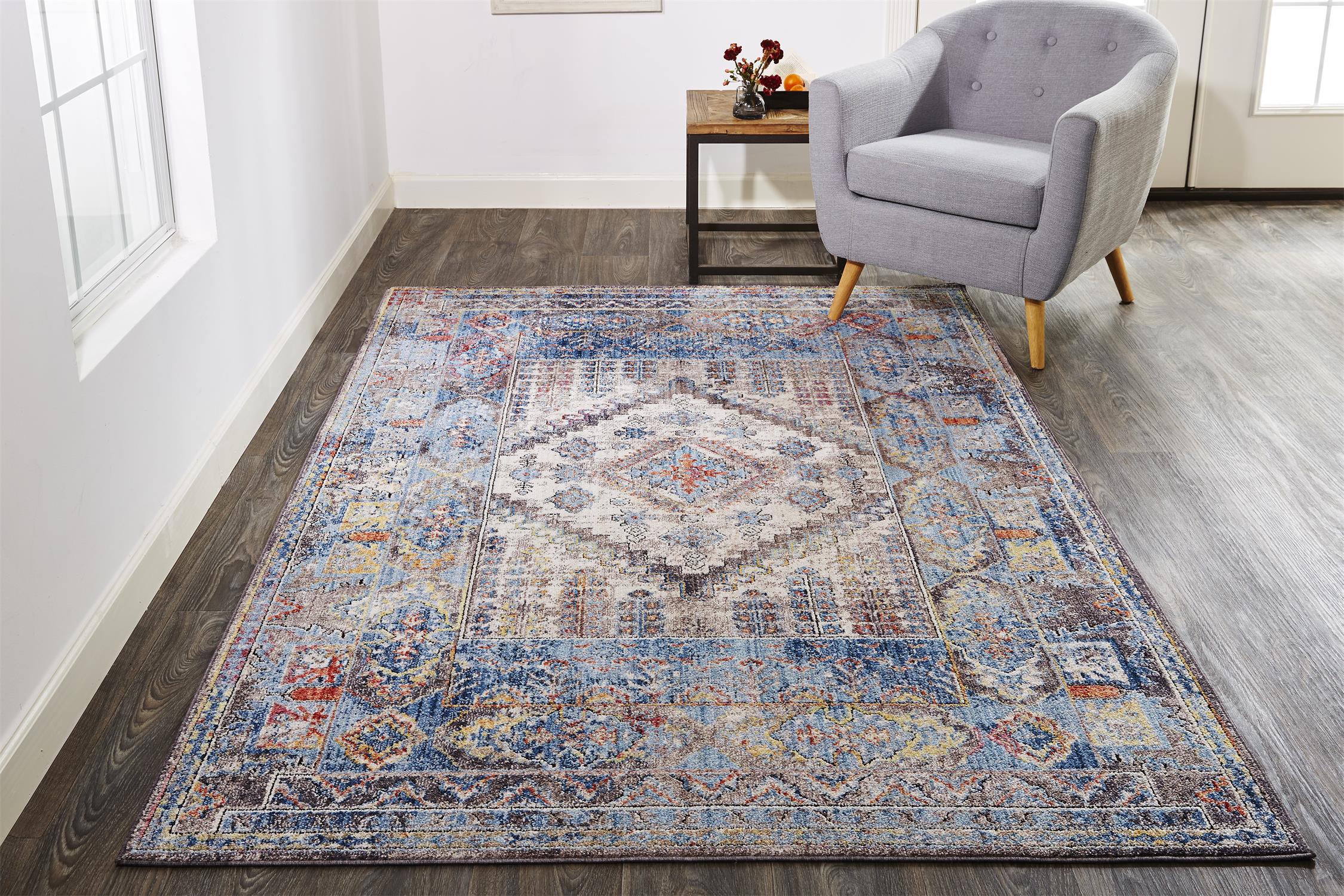 Feizy Armant 3904F Blue Gray Rug - 8 ft x 10 ft