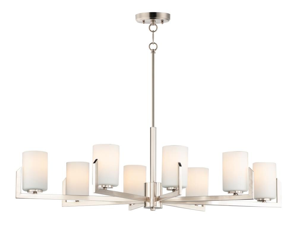 Maxim Lighting 21288SWSN Dart 8 -Light Satin Nickel Transitional For Use in Bedrooms, Dining Rooms, Foyers, Kitchens, Living Rooms Chandelier