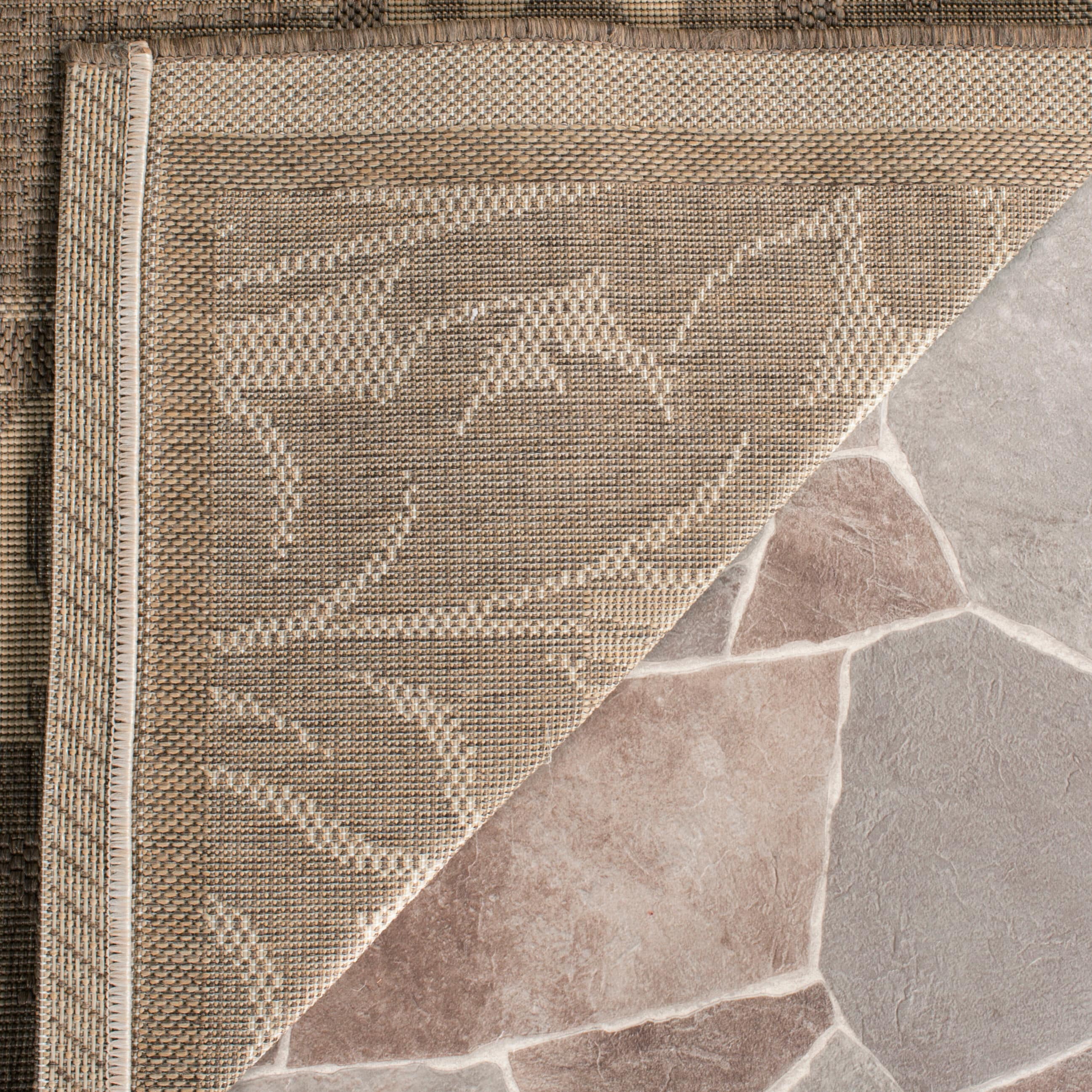 Safavieh Courtyard 7' Square Brown/Natural Indoor/Outdoor Area Rug