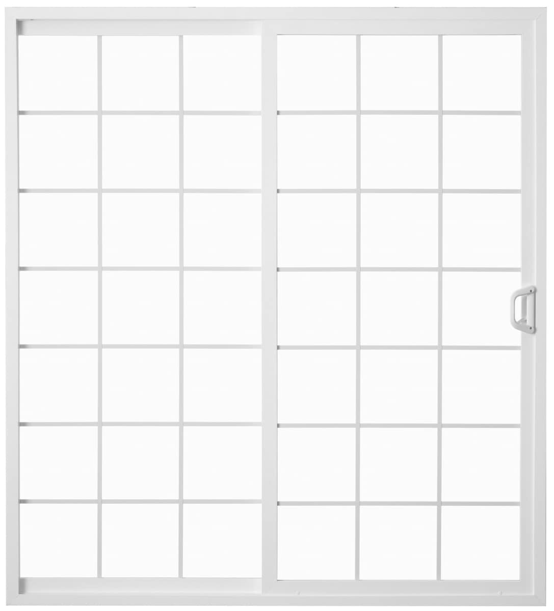 Milgard 6610-5068G Style Line 60-in x 80-in Grilles Between The Glass White Vinyl Left-Hand Sliding Patio Door Screen Included