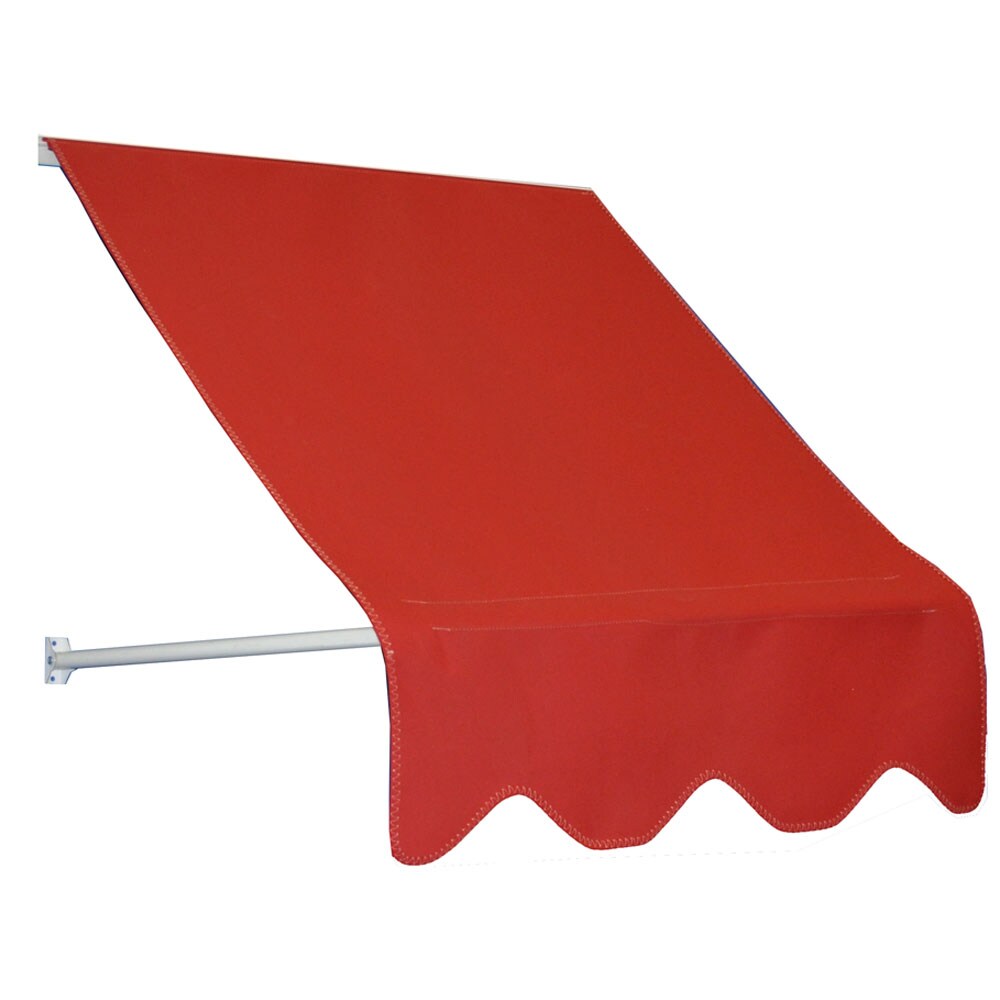 Americana Building Products RB424603 42-in Wide x 24-in Projection x 28-in Height Fabric Jockey Red Solid Manual Retractable Window Awning