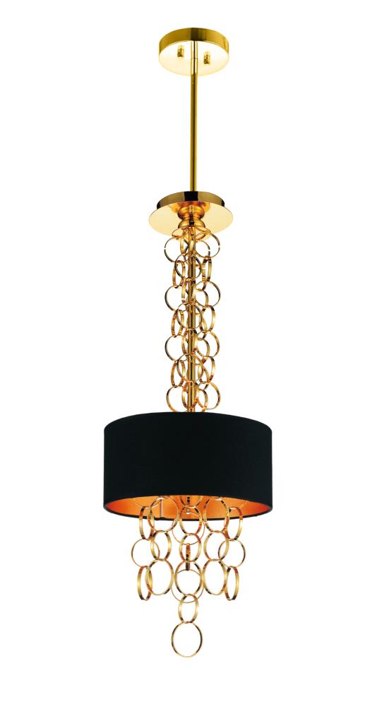 CWI Lighting Chained 3-Light Gold Modern/Contemporary Drum Hanging ...