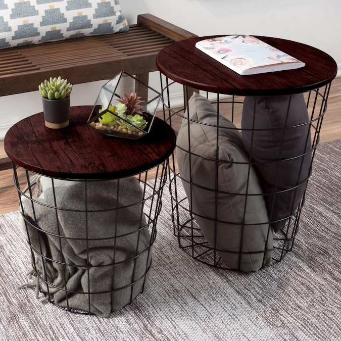 Wood Round End Table In The Tables, Round Accent Table With Drawer