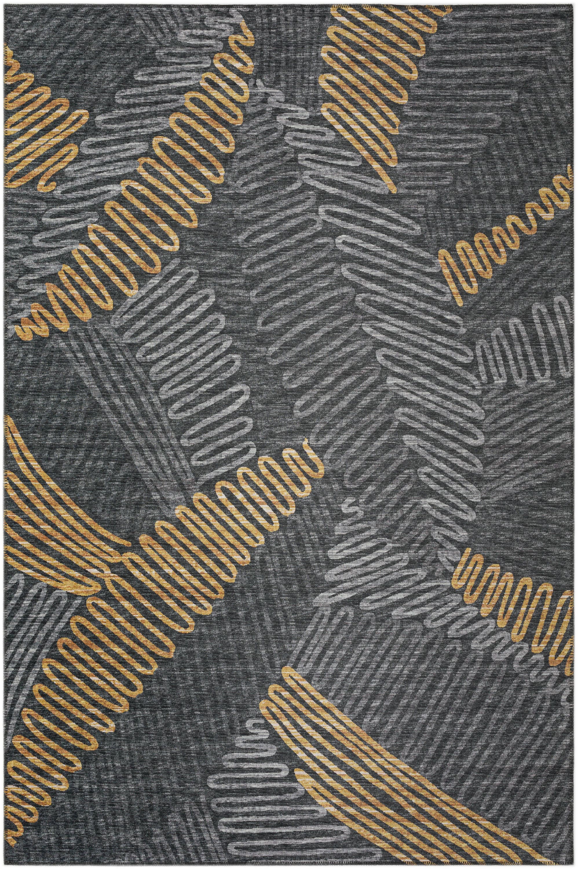 Addison Rugs AYU41GR9X12 Yuma 9 x 12 (ft) Chenille Gray Rectangular Indoor/Outdoor Abstract Tropical Area rug