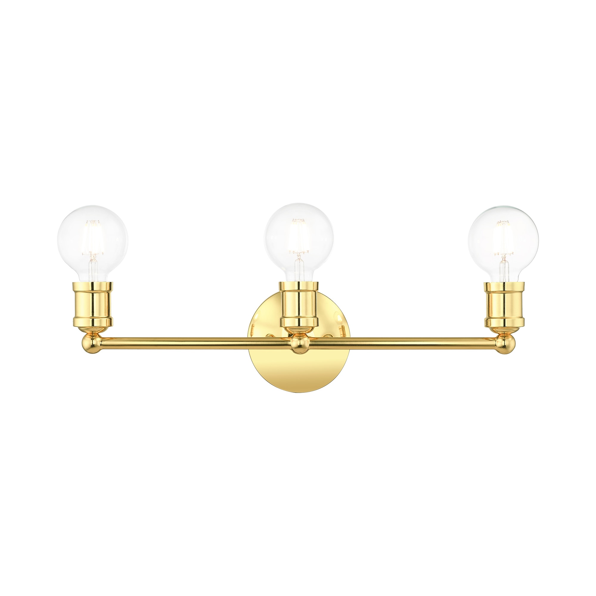 Livex Lighting 16713-02 Lansdale 20.25-in 3 -Light Polished Brass Modern/contemporary Vanity light