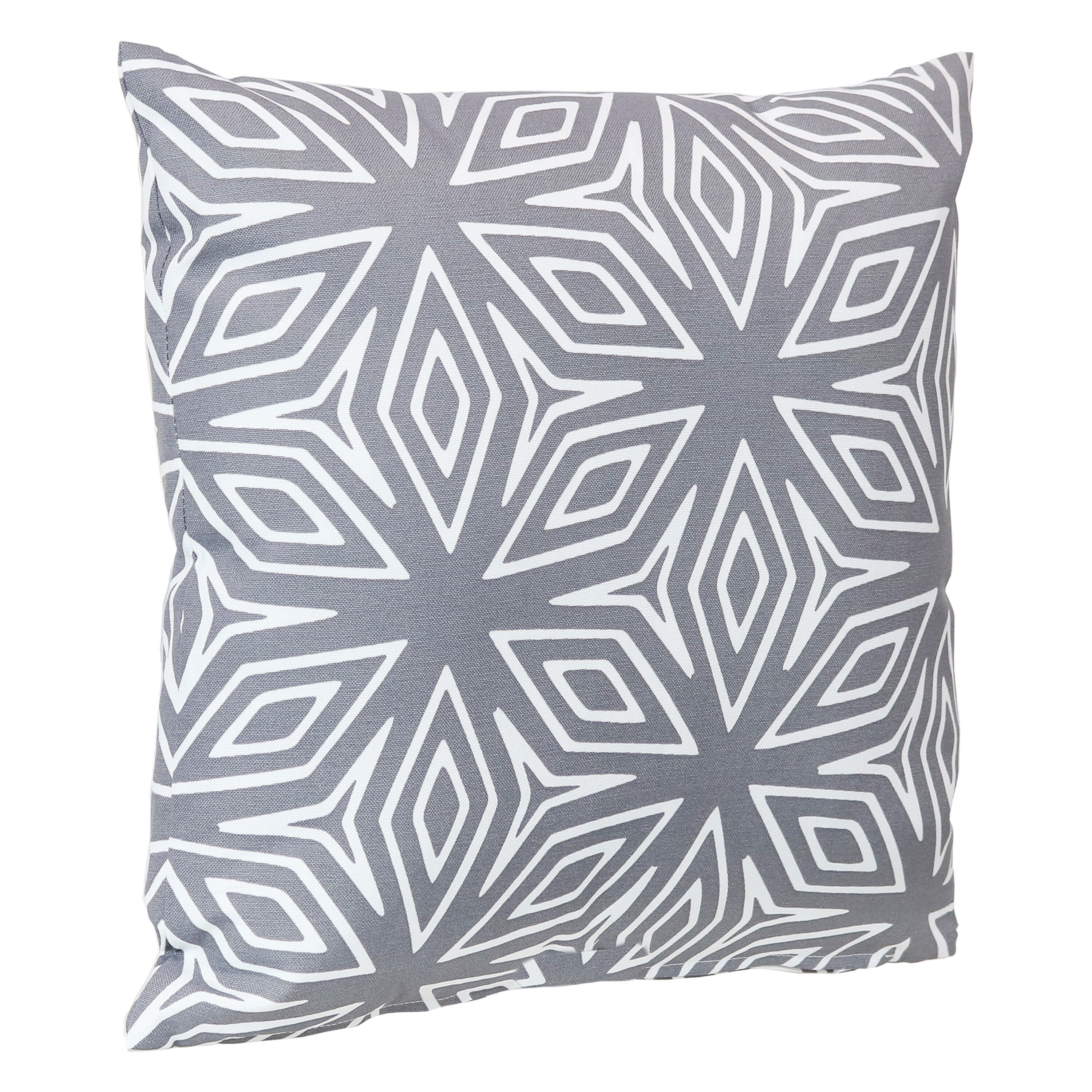 Gray Geometric 17" Square Indoor/Outdoor Throw Pillow Set