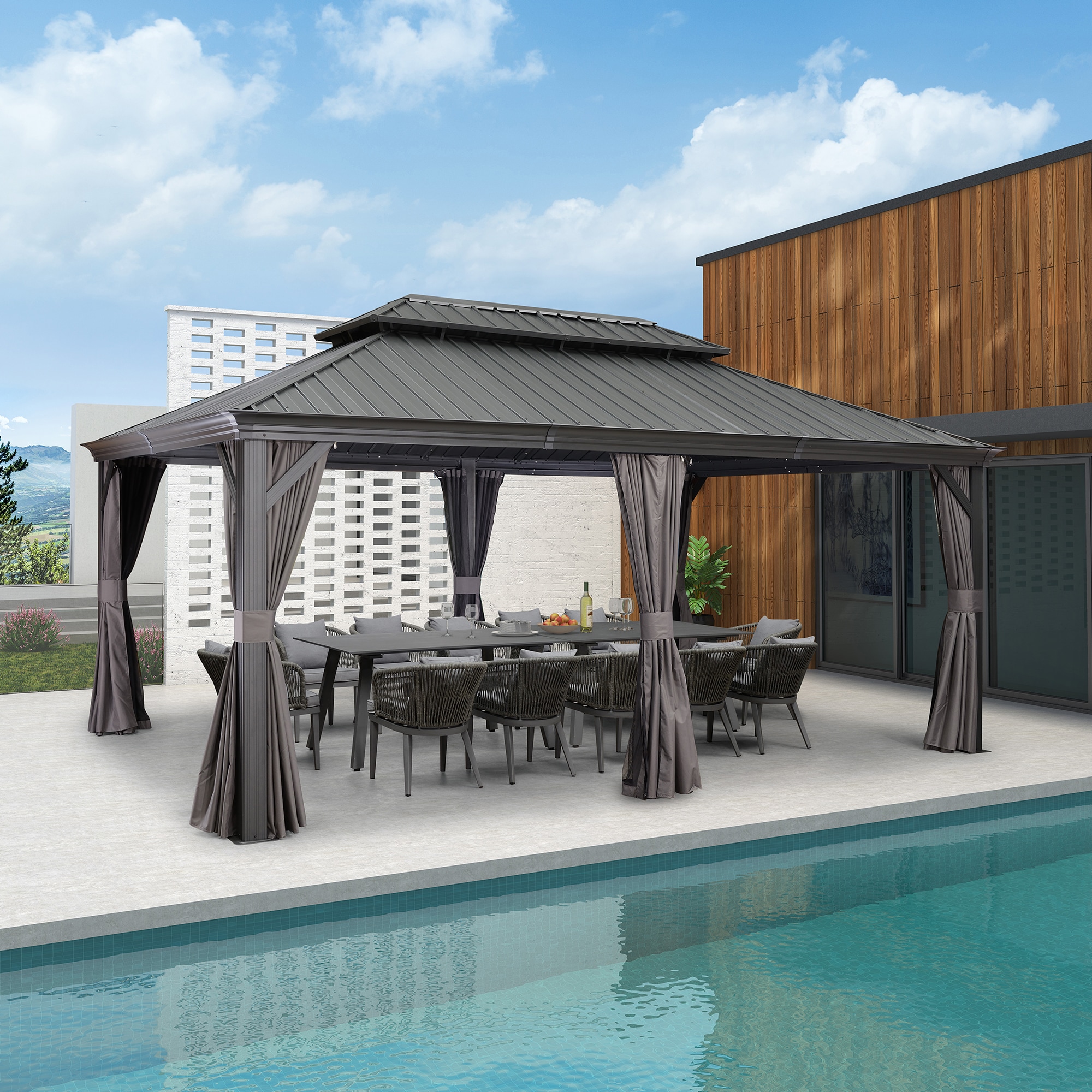 PURPLE LEAF LS04GHTG1218 Wood-Resin-Gazebos - View #3
