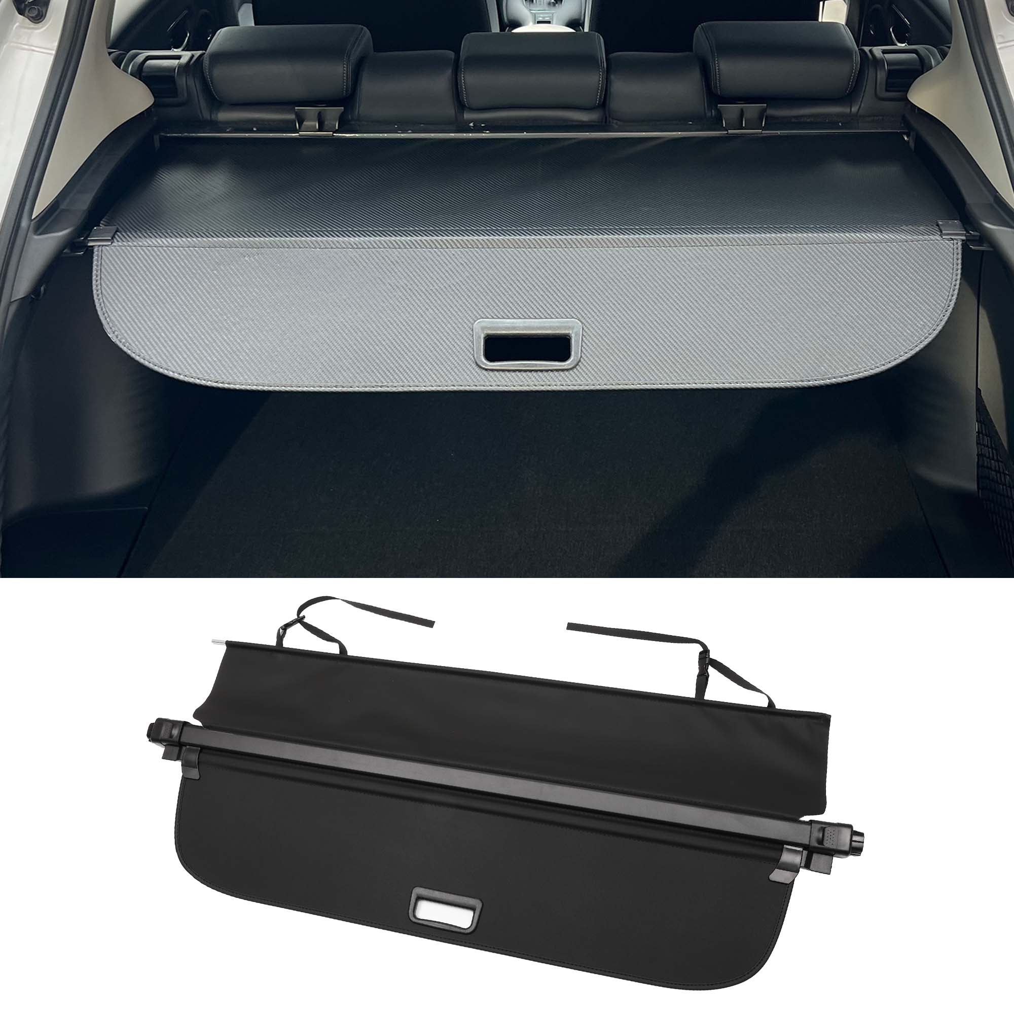 Car Trunk Retractable Cargo Cover for Lexus RX RX350 2023-2025 Rear Trunk Parcel Shelf Luggage Security Shield Shade Canvas Gloss Black