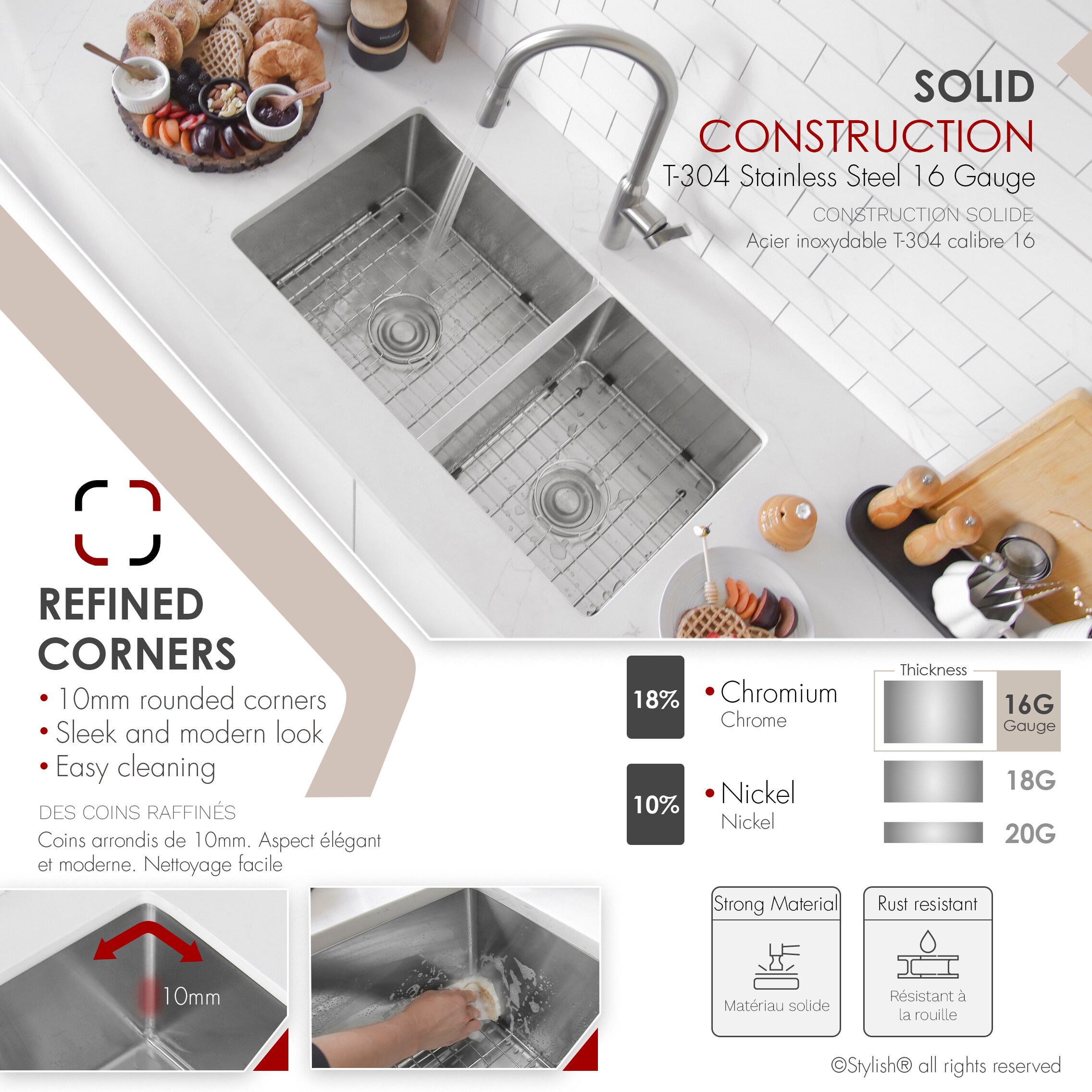 Stylish S-322XG1 Kitchen-Sinks - View #3
