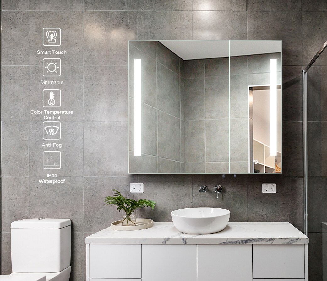 NeuType 30-in W x 26-in H LED Anti-Fog Medicine Cabinet Mirror