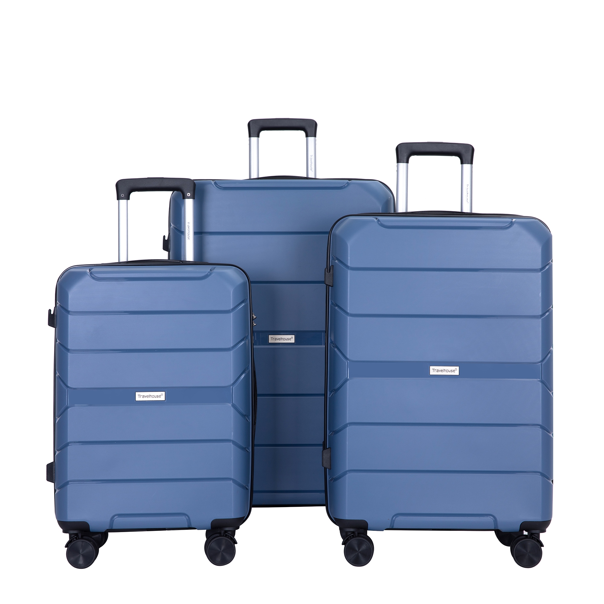 SINOFURN SYD9400008BL 18.7x12.2x30.5 Blue Plastic Hardshell Suitcase set 3 -Bag