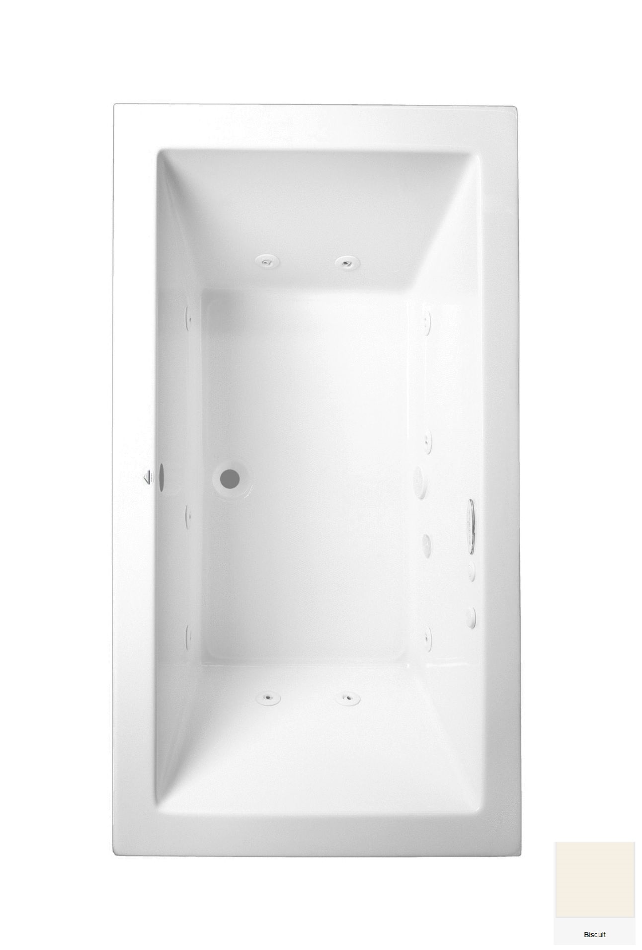 Laurel Mountain 6636FWA528 Farrell 1 36-in x 66-in Biscuit Acrylic Rectangular Drop-in Whirlpool and Air Bath Combination Tub ( Center Drain )