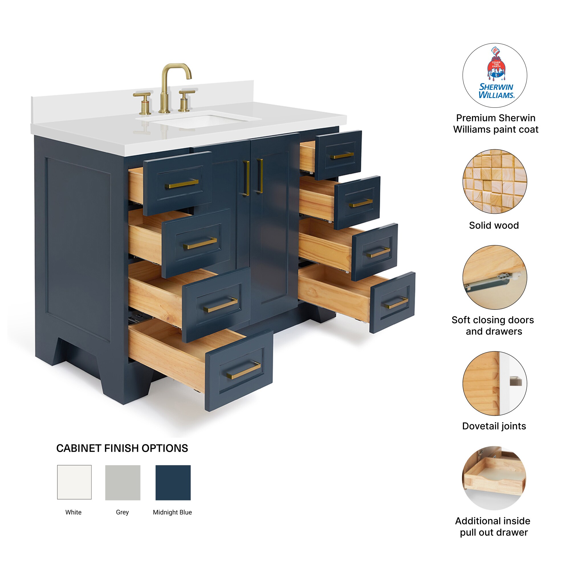 ARIEL Q049SWQRVOMNB Bath-Vanity-Combo - View #4