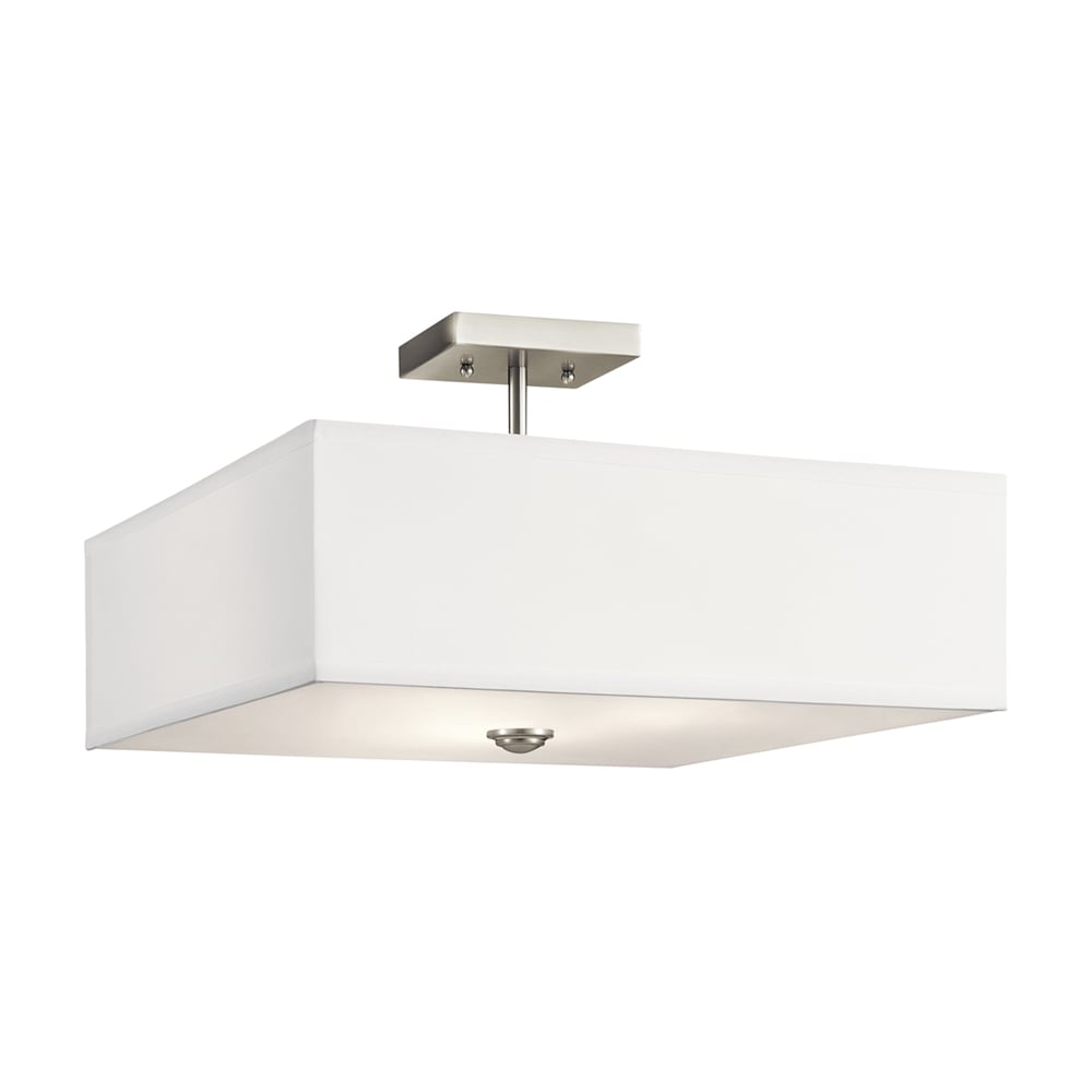 Kichler 43693NI Shailene 3 -Light 18-in Brushed Nickel Semi Flush Mount Light