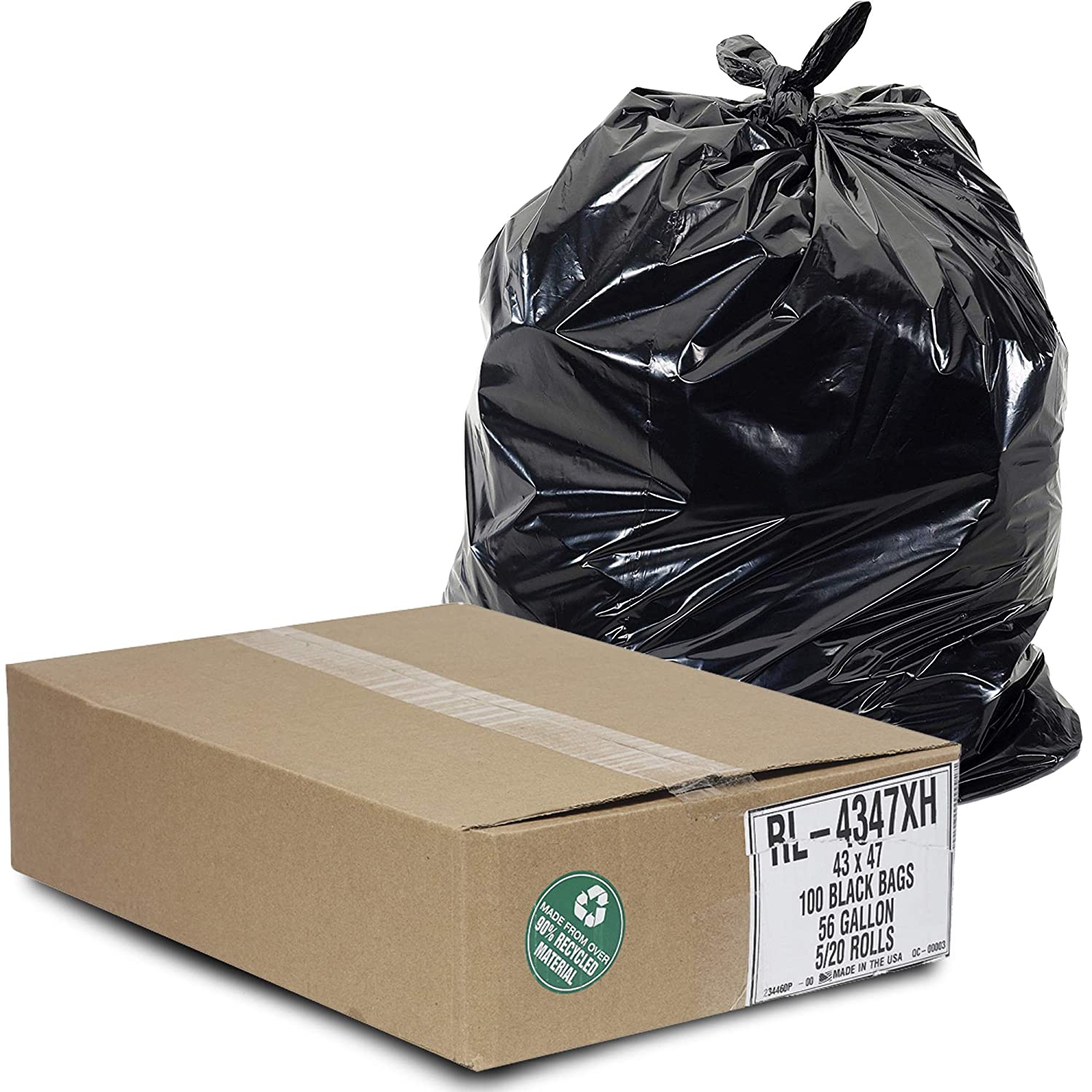 ...... Huge 50 Pack Aluf Plastics 65 Gallon Trash Bags Heavy Duty 1.5 MIL 