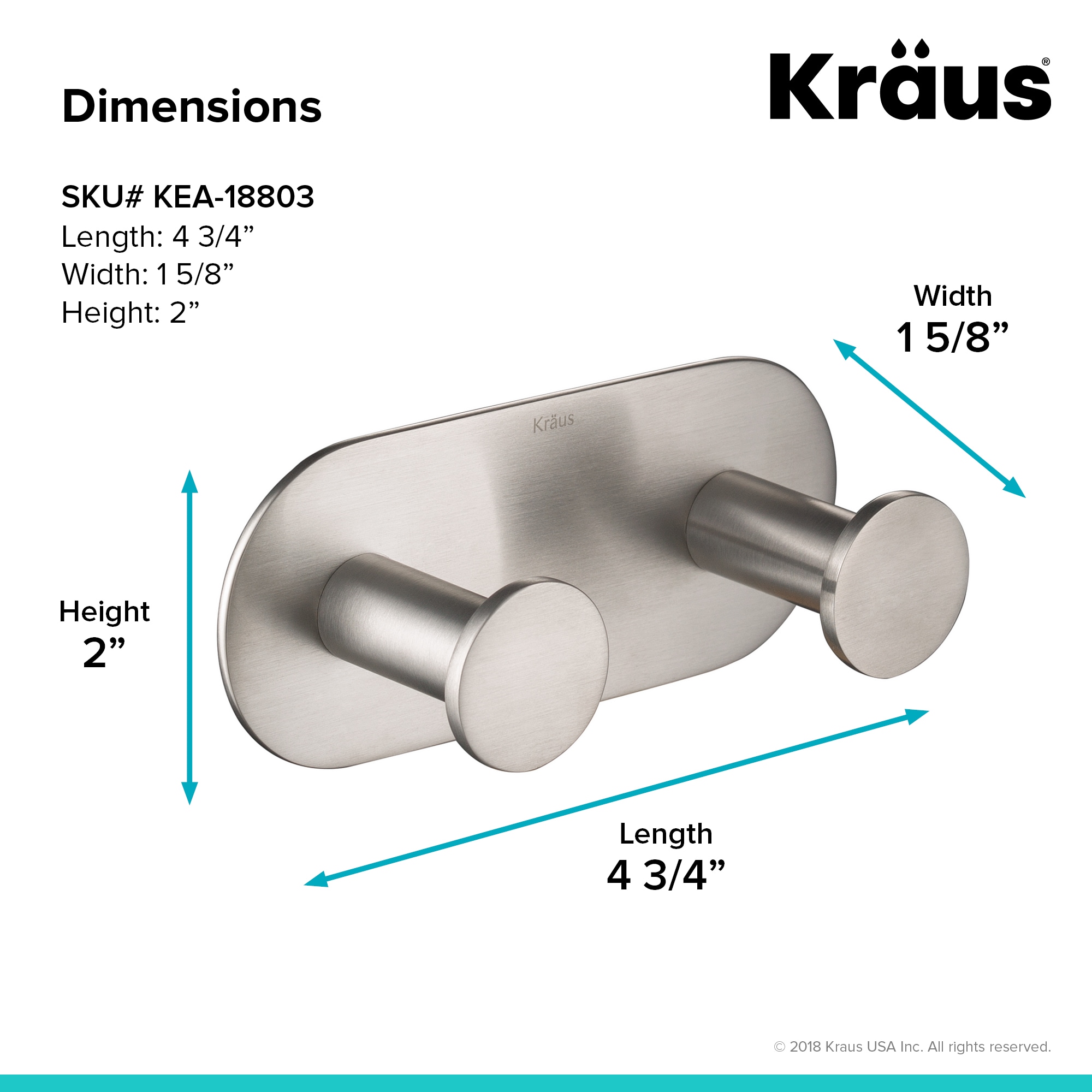 Kraus KEA-18803BN Robe-Hooks - View #3