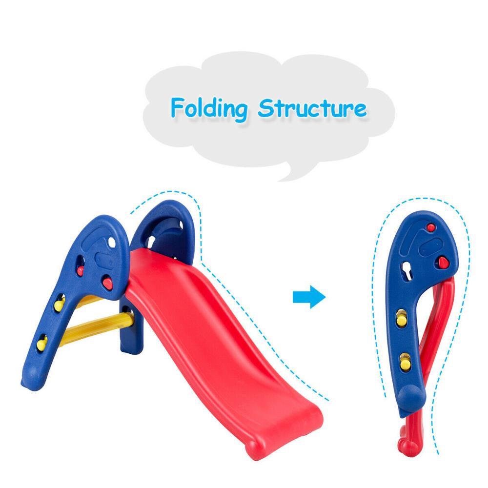 Goplus 2 Step Children Folding Slide Plastic Fun Toy Up-Down For Kids ...