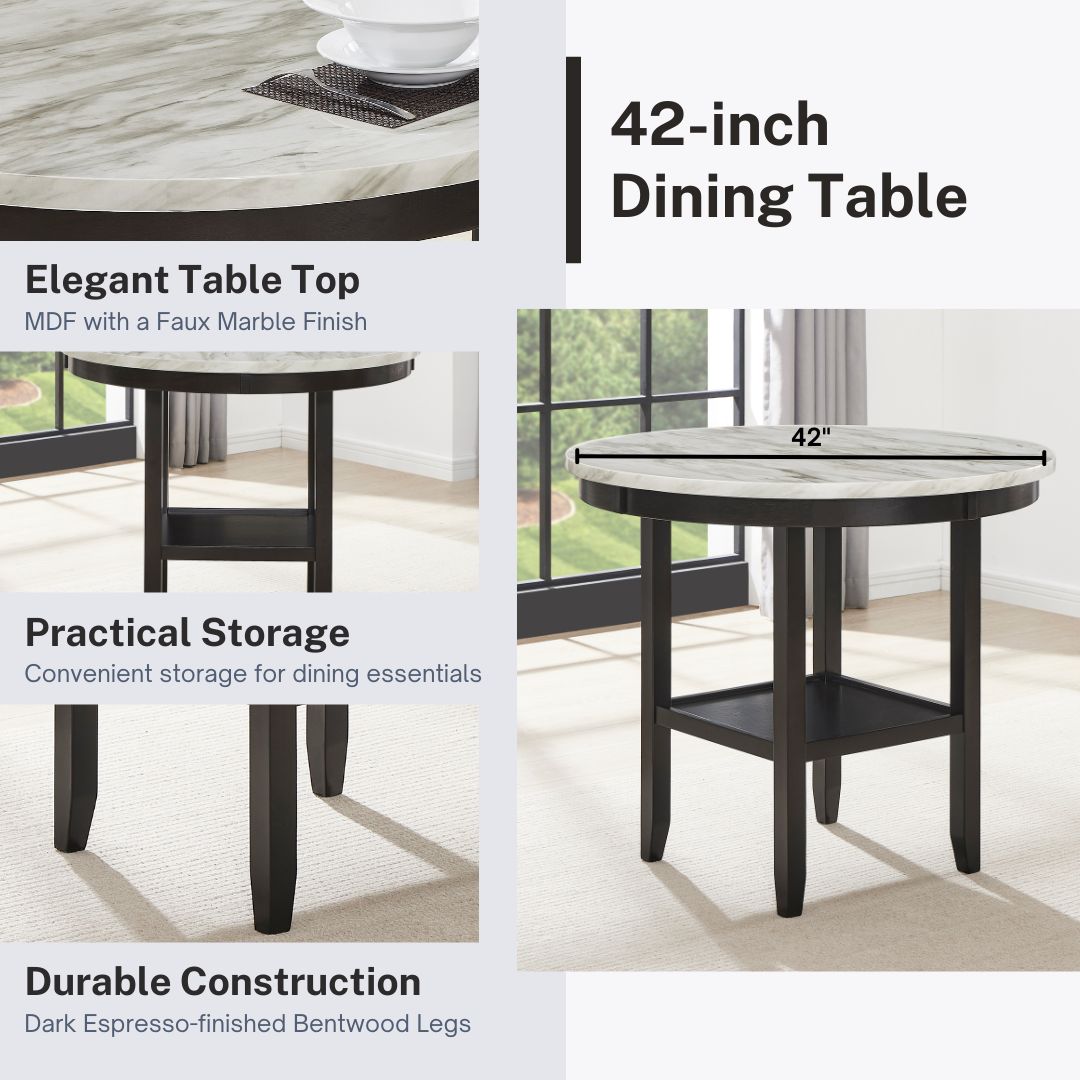 Roundhill Furniture PT400-PC262GYX2 Dining-Sets - View #7