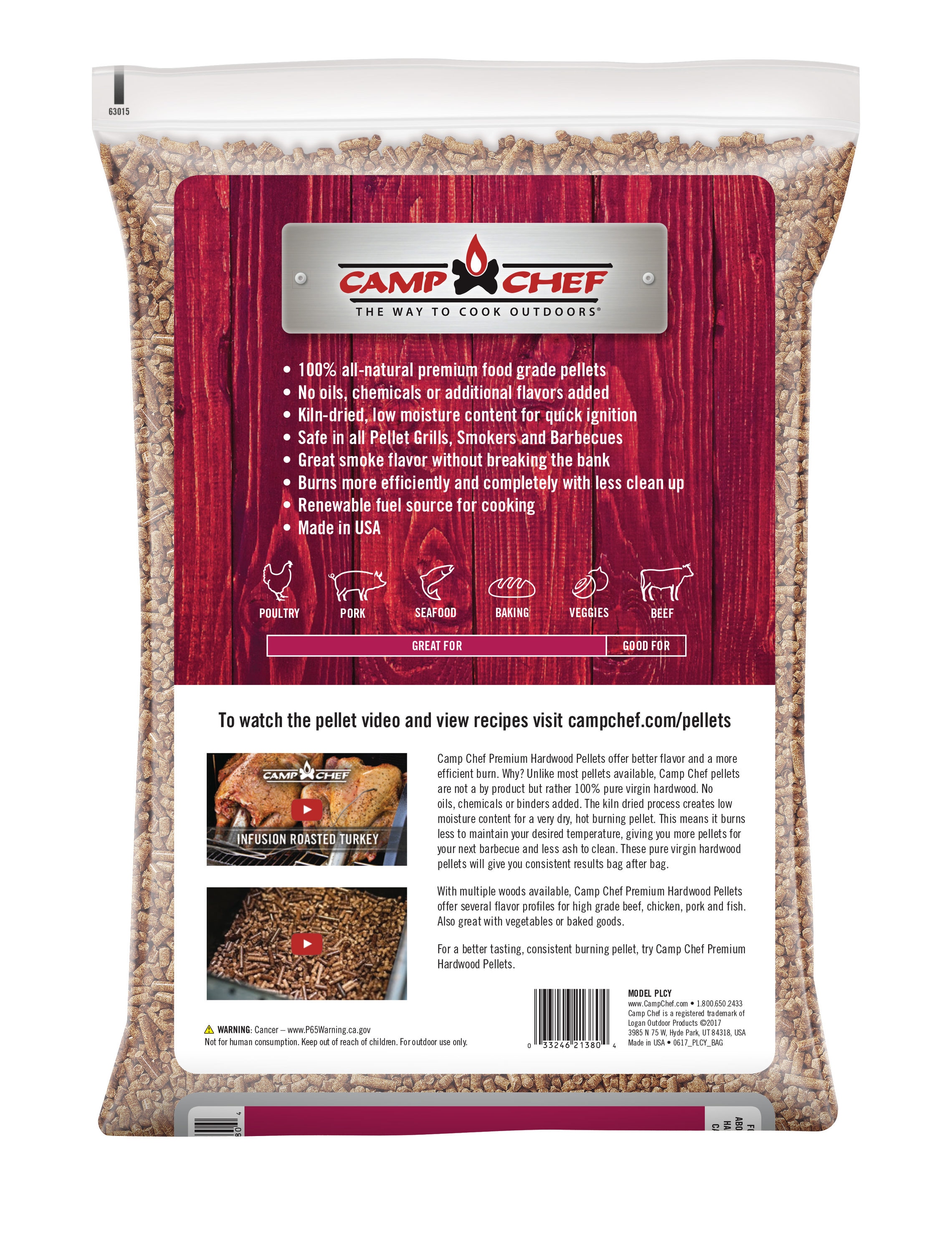 Camp Chef Premium Hardwood Cherry 20 lb Wood Pellets in the Grill