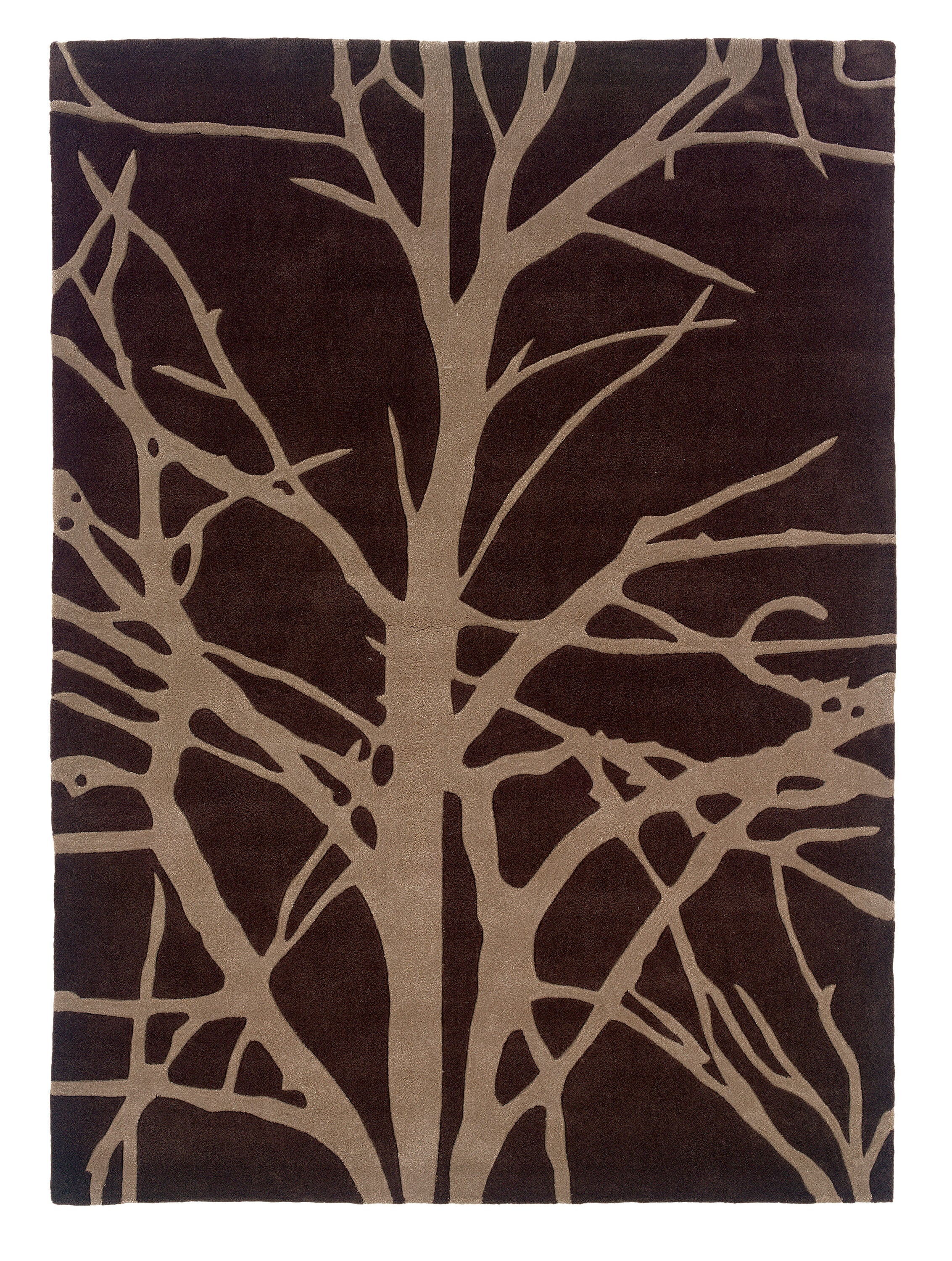 Linon RUG-TAB32281 Trio 8 X 10 (ft) Chocolate Indoor Floral/Botanical Area Rug