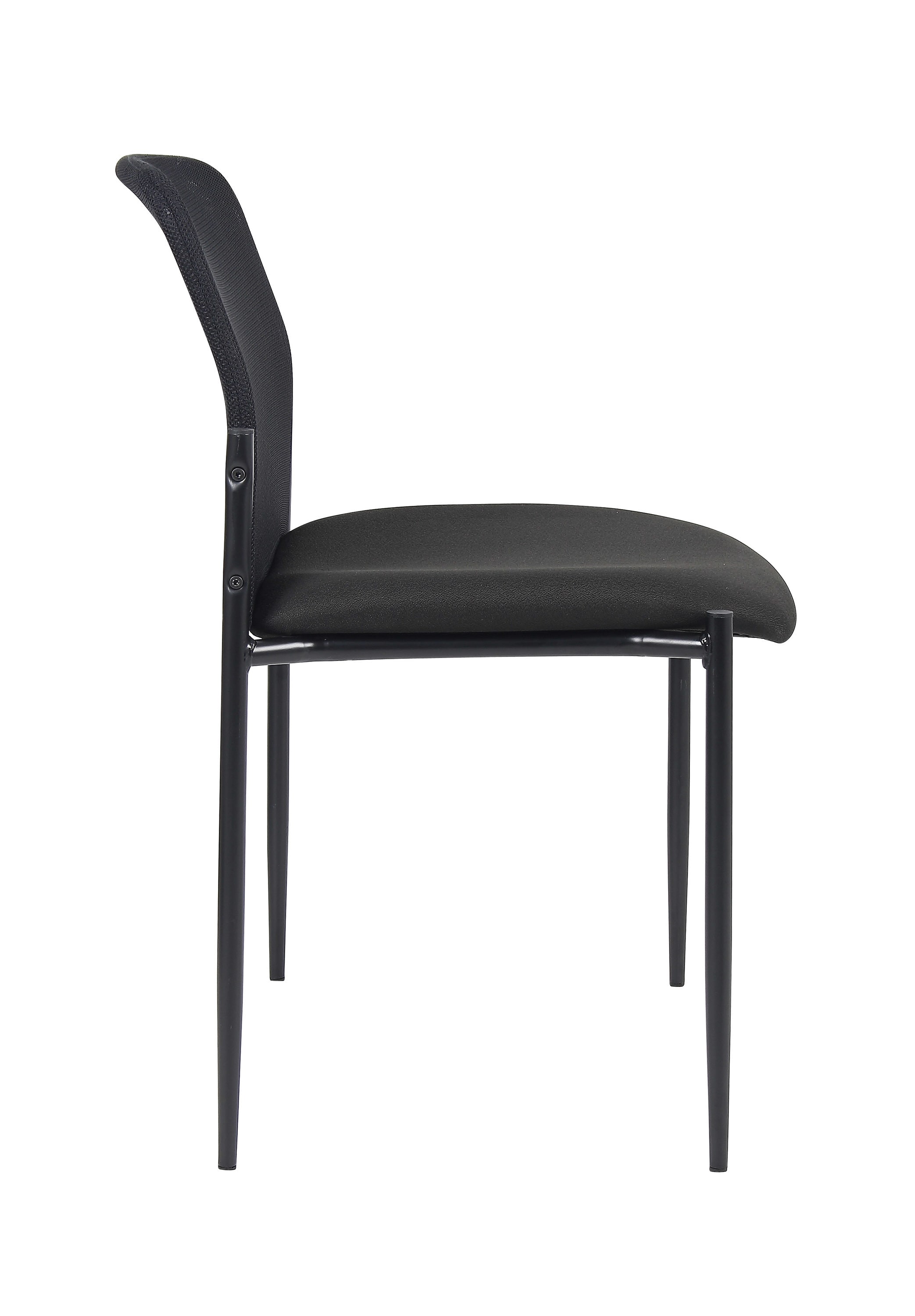 Black Mesh and Metal Stackable Guest Chair