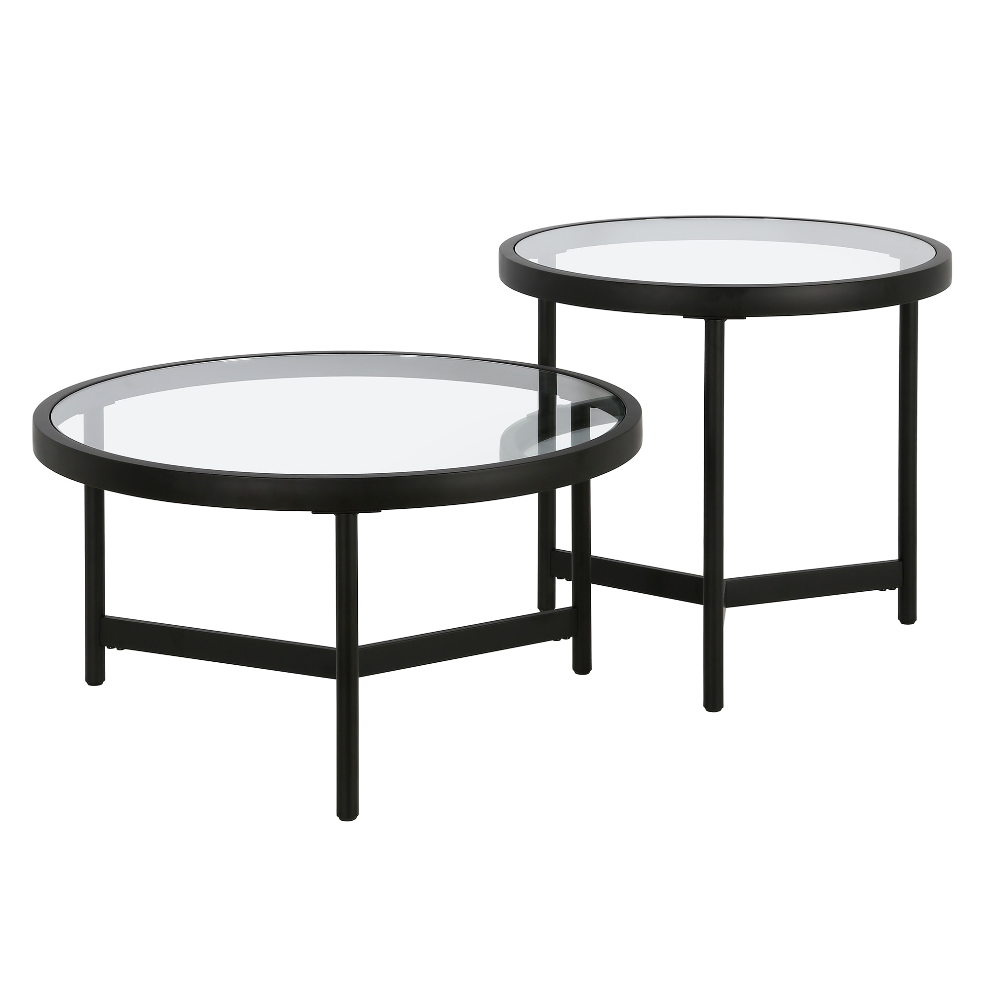 Hailey Home CT1062 Quentin Clear Glass Modern Coffee Table with Storage