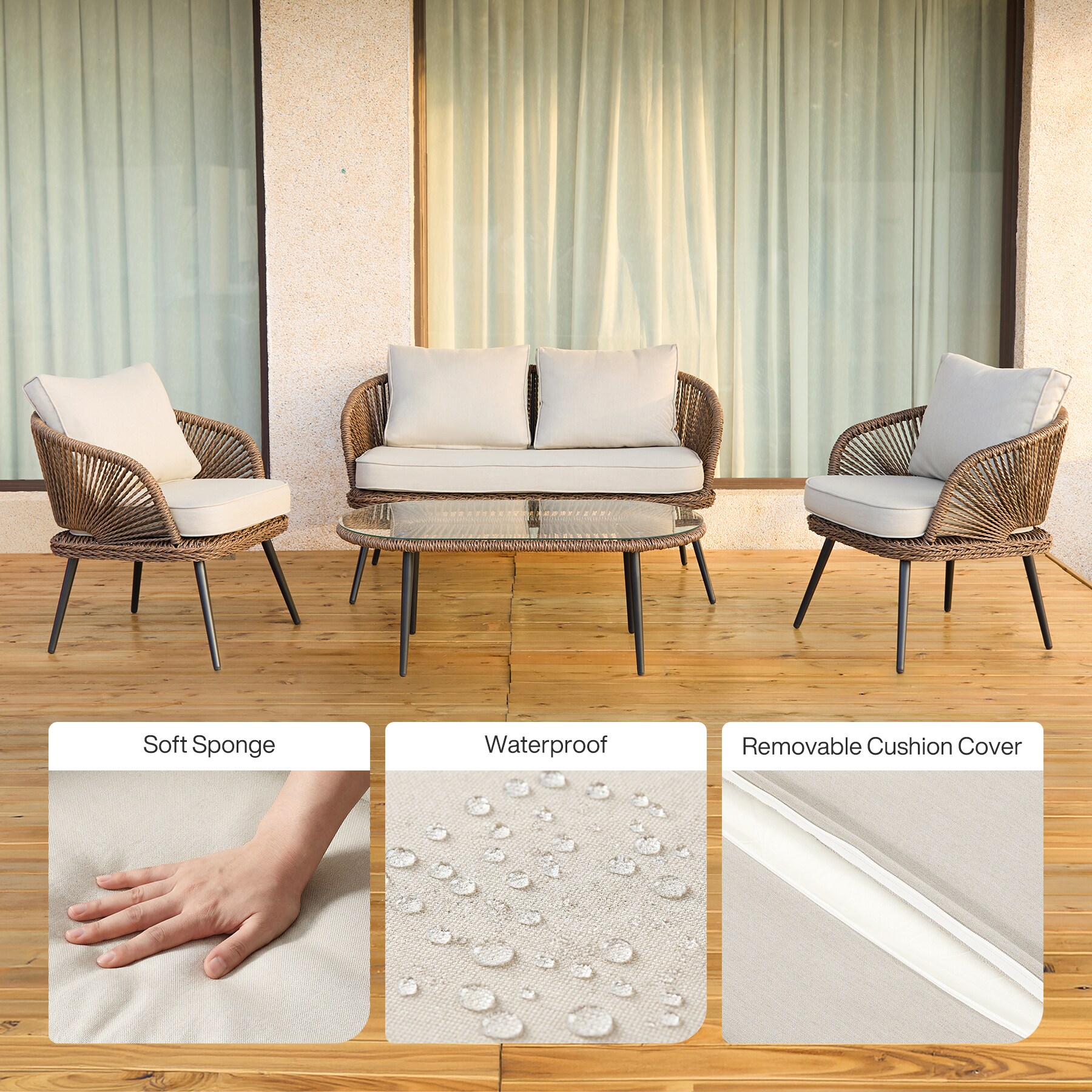 LITTLE TREE LWLT-RT0016-4P Patio-Conversation-Sets - View #6