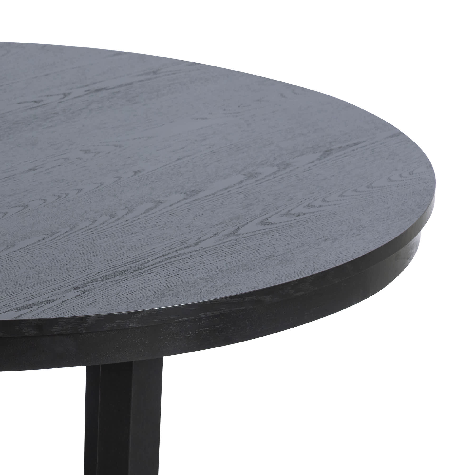 Misty Moon 52 Inch Round Thick Edged Black Dining Table Suitable For ...
